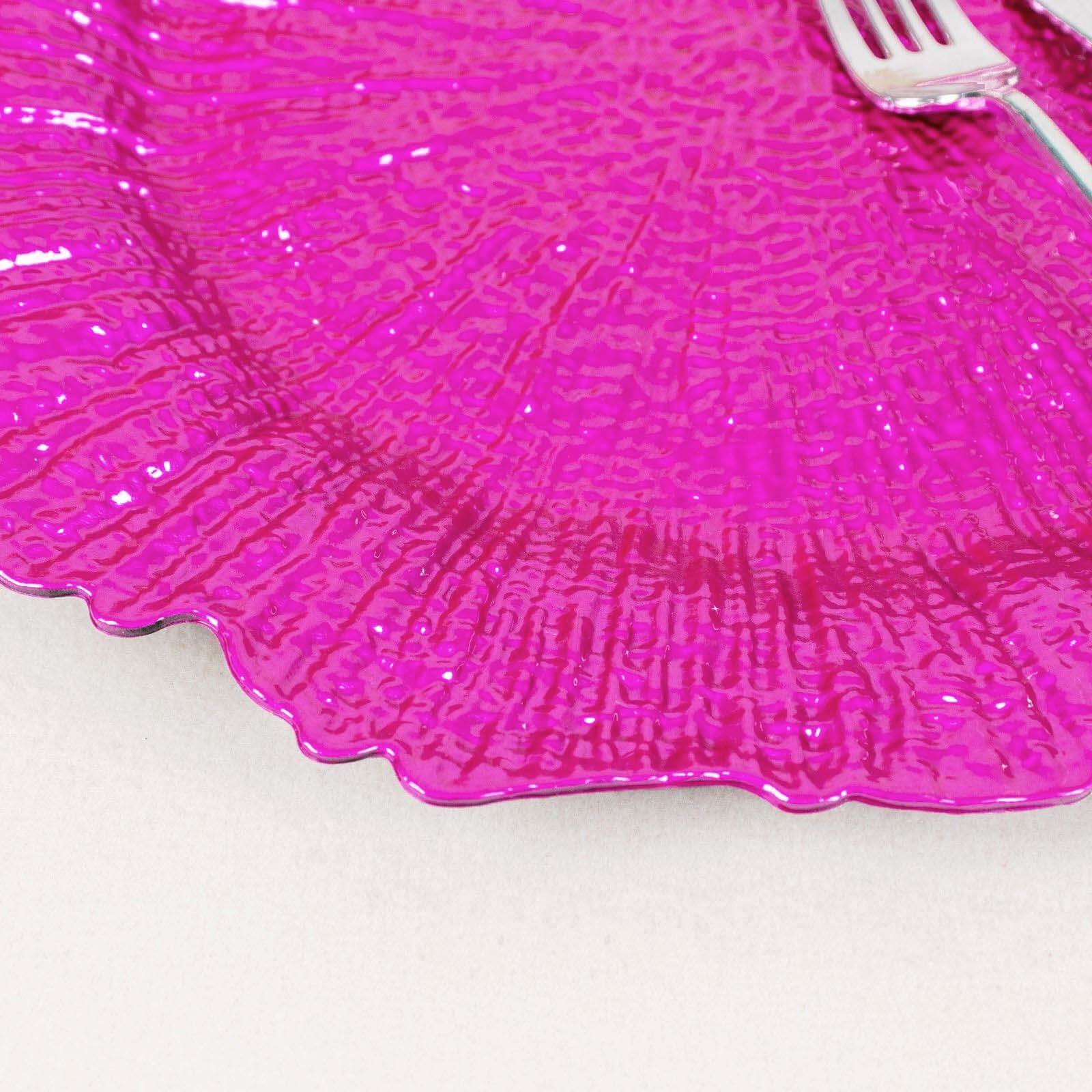 6-Pack Acrylic Plastic Charger Plates 13" Round Fuchsia Reef Design - Decorative Dinner Charger Tableware - Image 7