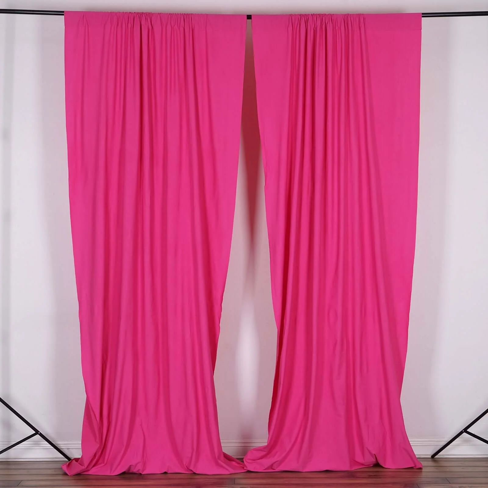 2 Pack 5ftx10ft Fuchsia Scuba Polyester Backdrop Drape Curtains, Durable Flame Resistant Event Divider Panels Wrinkle Free With Rod PocketsPanels 130GSM - Image 8