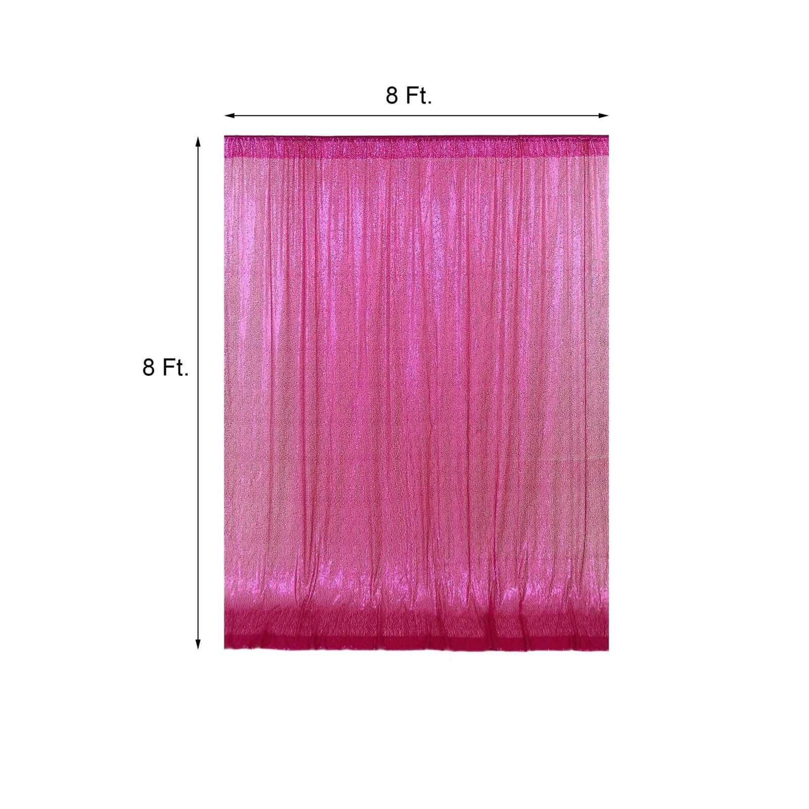 Fuchsia Sequin Backdrop Drape Curtain, Photo Booth Event Divider Panel - 8ftx8ft - Image 3