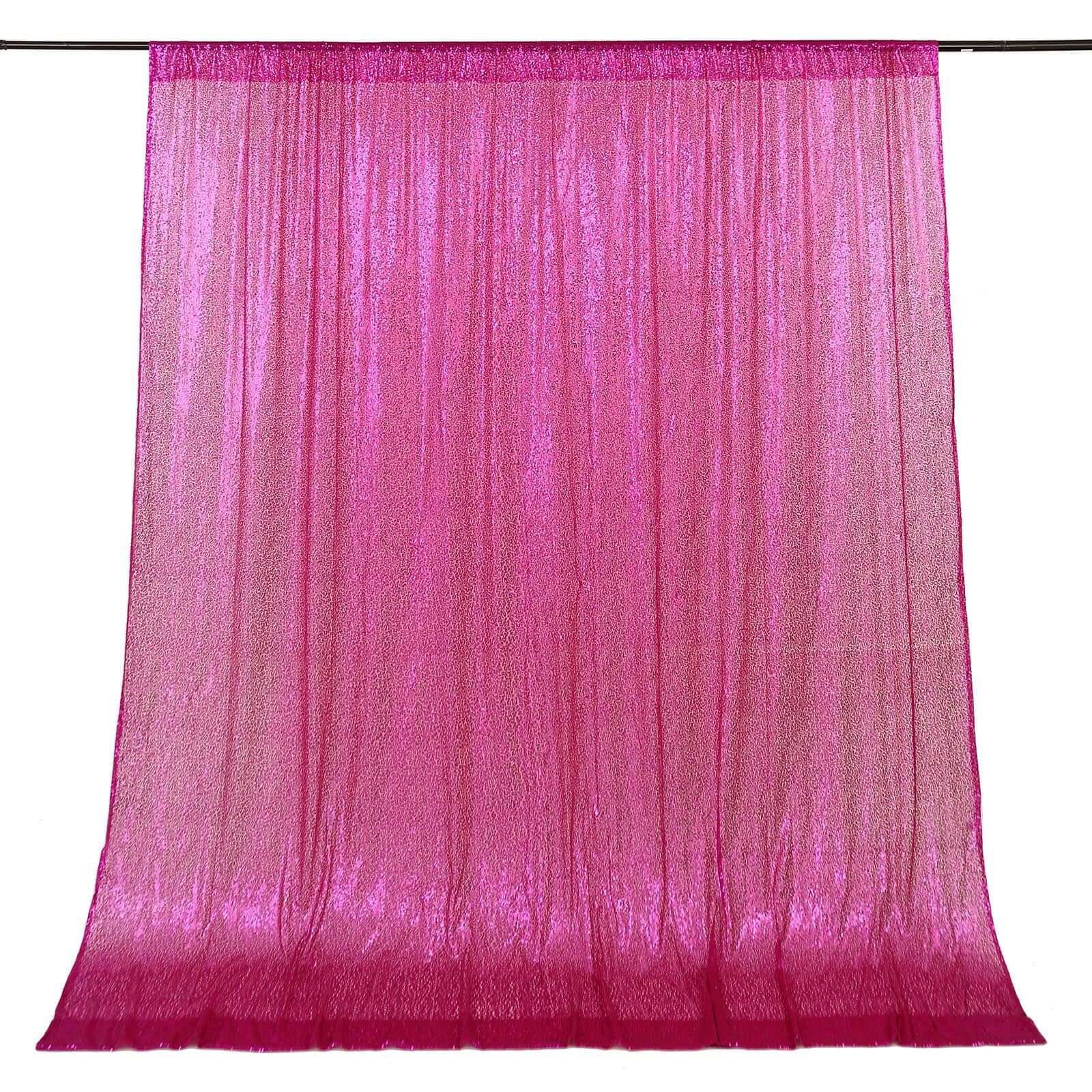 Fuchsia Sequin Backdrop Drape Curtain, Photo Booth Event Divider Panel - 8ftx8ft - Image 6