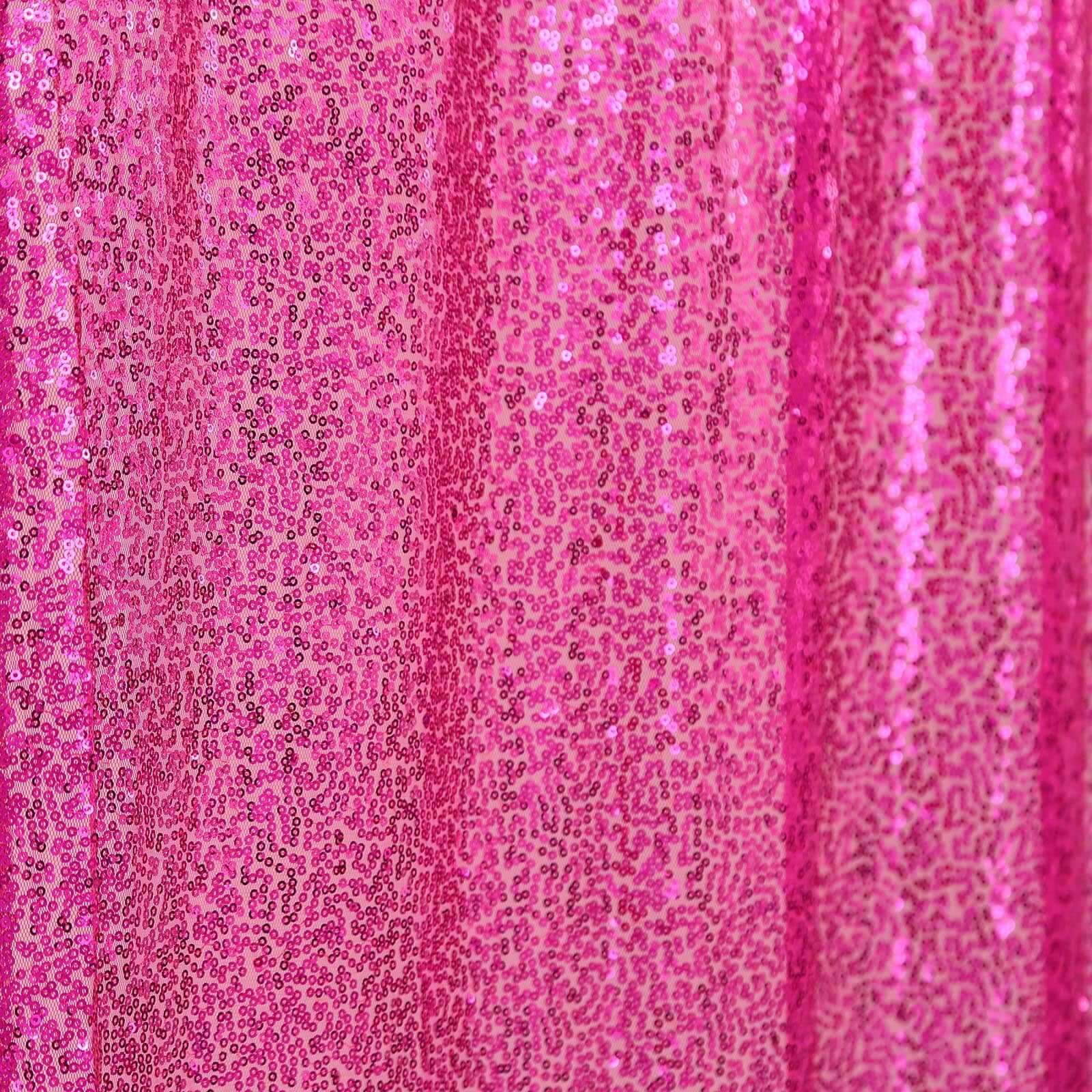 Fuchsia Sequin Backdrop Drape Curtain, Photo Booth Event Divider Panel - 8ftx8ft - Image 7