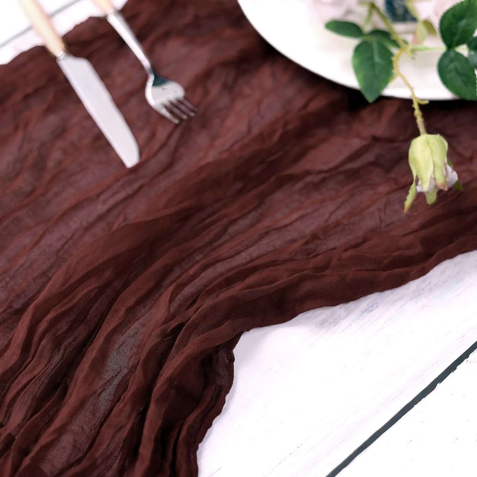 Gauze Cheesecloth Table Runner 10ft Burgundy - Rustic Boho Table Linen - Image 6