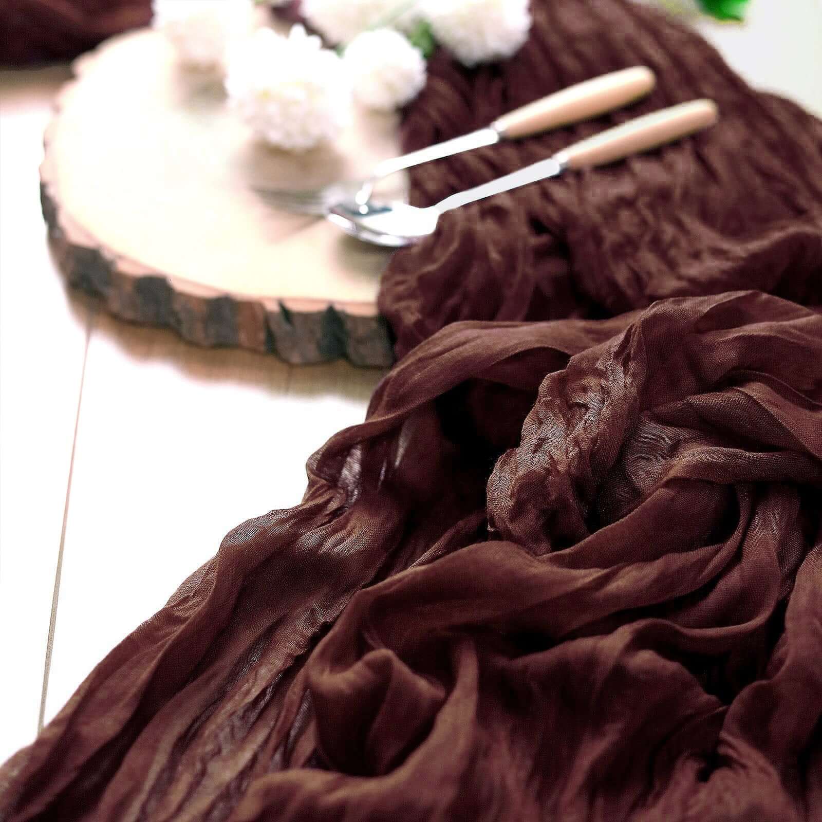 Gauze Cheesecloth Table Runner 10ft Burgundy - Rustic Boho Table Linen - Image 8