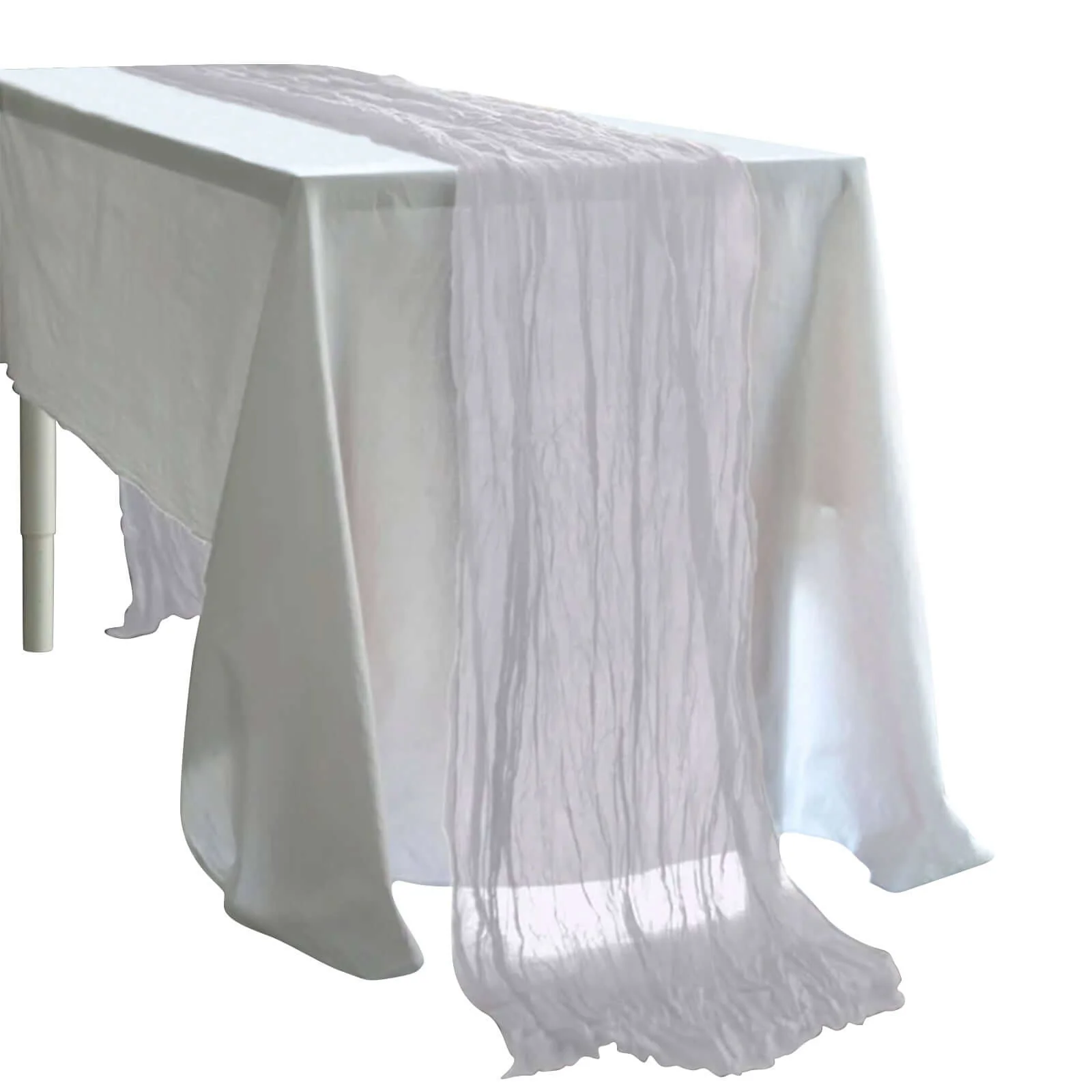 Gauze Cheesecloth Table Runner 10ft Silver - Rustic Boho Table Linen - Image 6