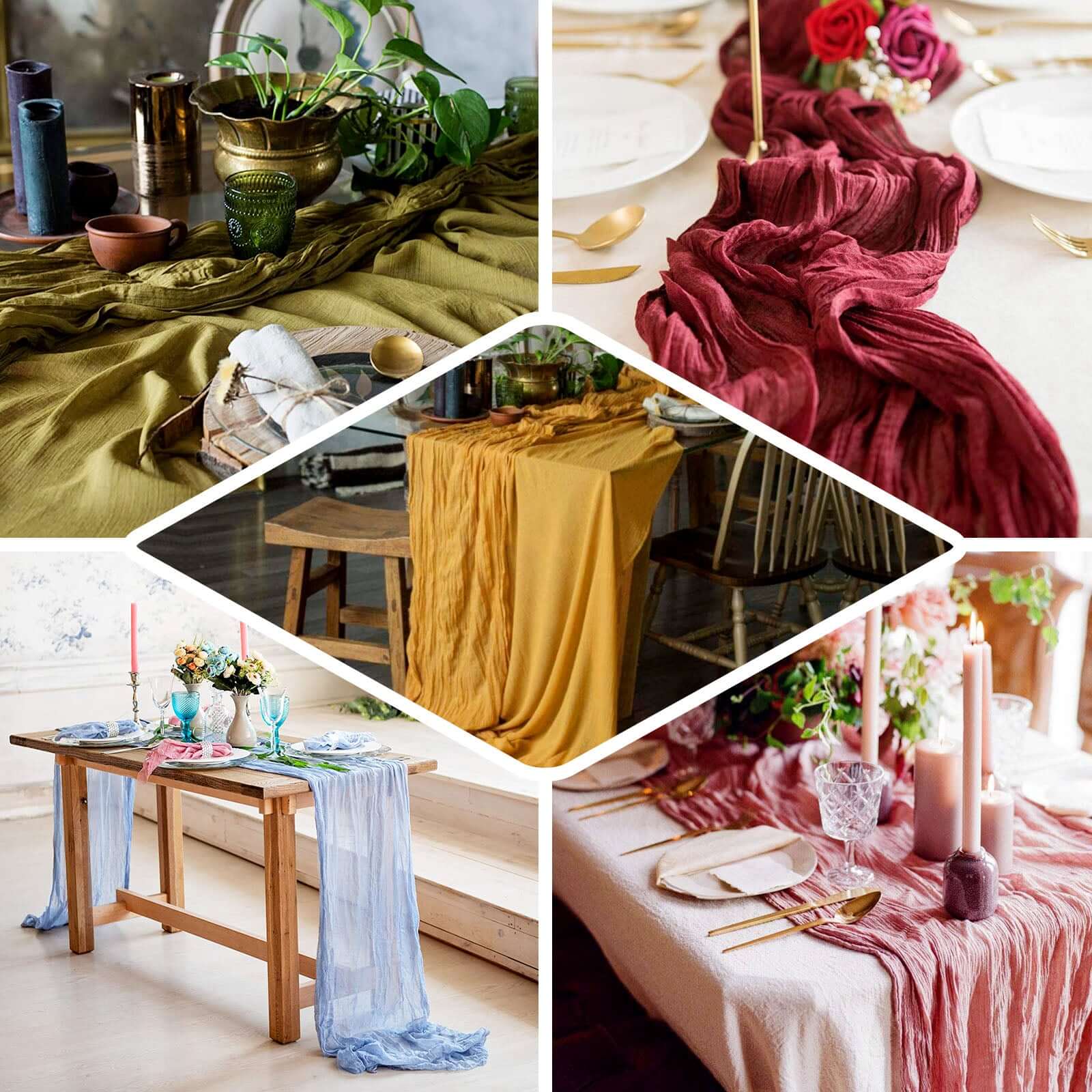 Gauze Cheesecloth Table Runner 10ft Terracotta (Rust) - Rustic Boho Table Linen - Image 5