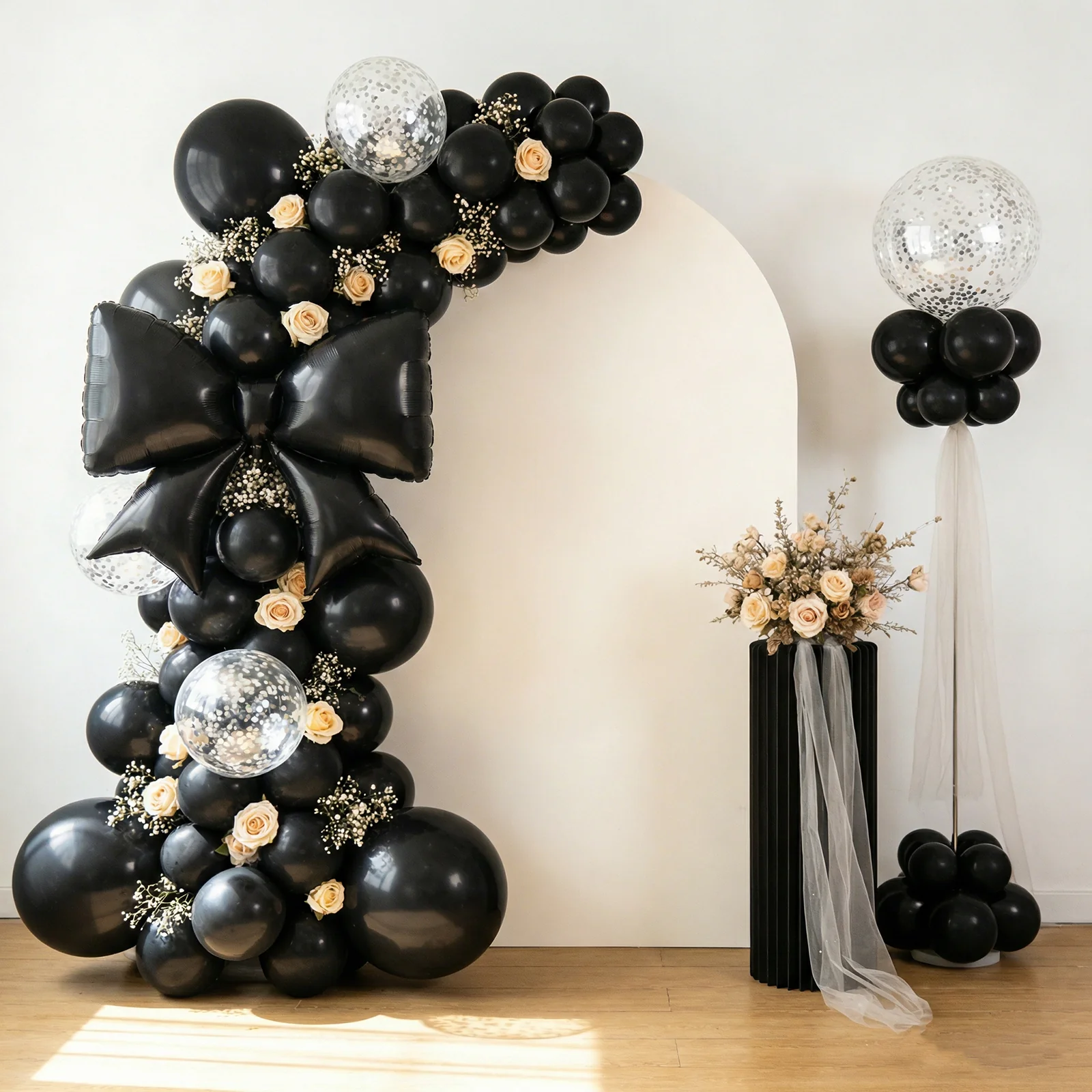 10 Pack Giant Foil Bow Balloons – Matte Black Party Balloons for Backdrop, Photo Booth & Event Styling, 29″ x 27″ Inflated - Image 9