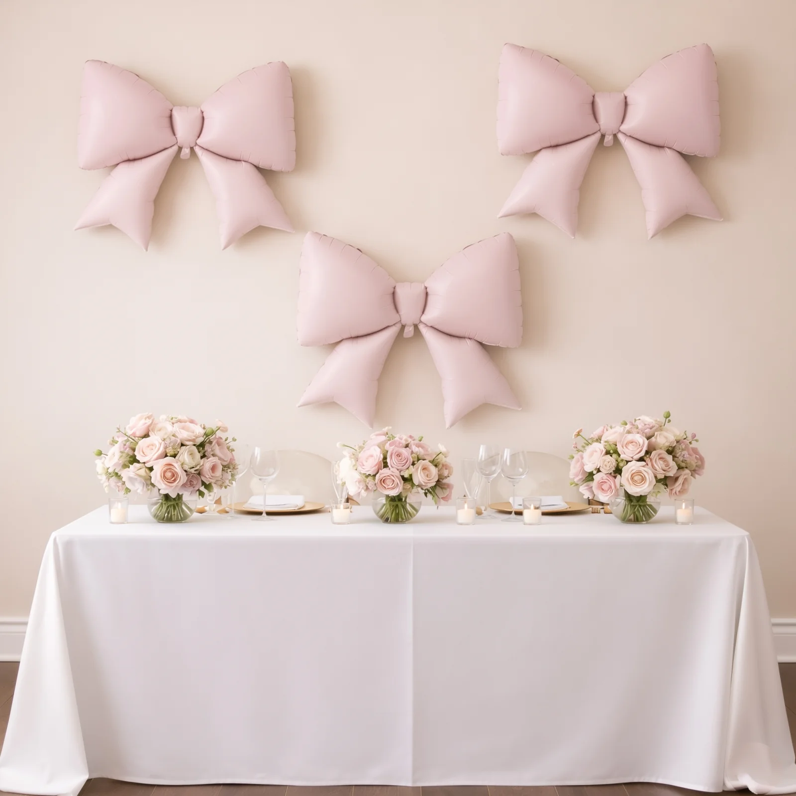 10 Pack Giant Foil Bow Balloons – Matte Blush Party Balloons for Backdrop, Photo Booth & Event Styling, 29″ x 27″ Inflated - Image 6