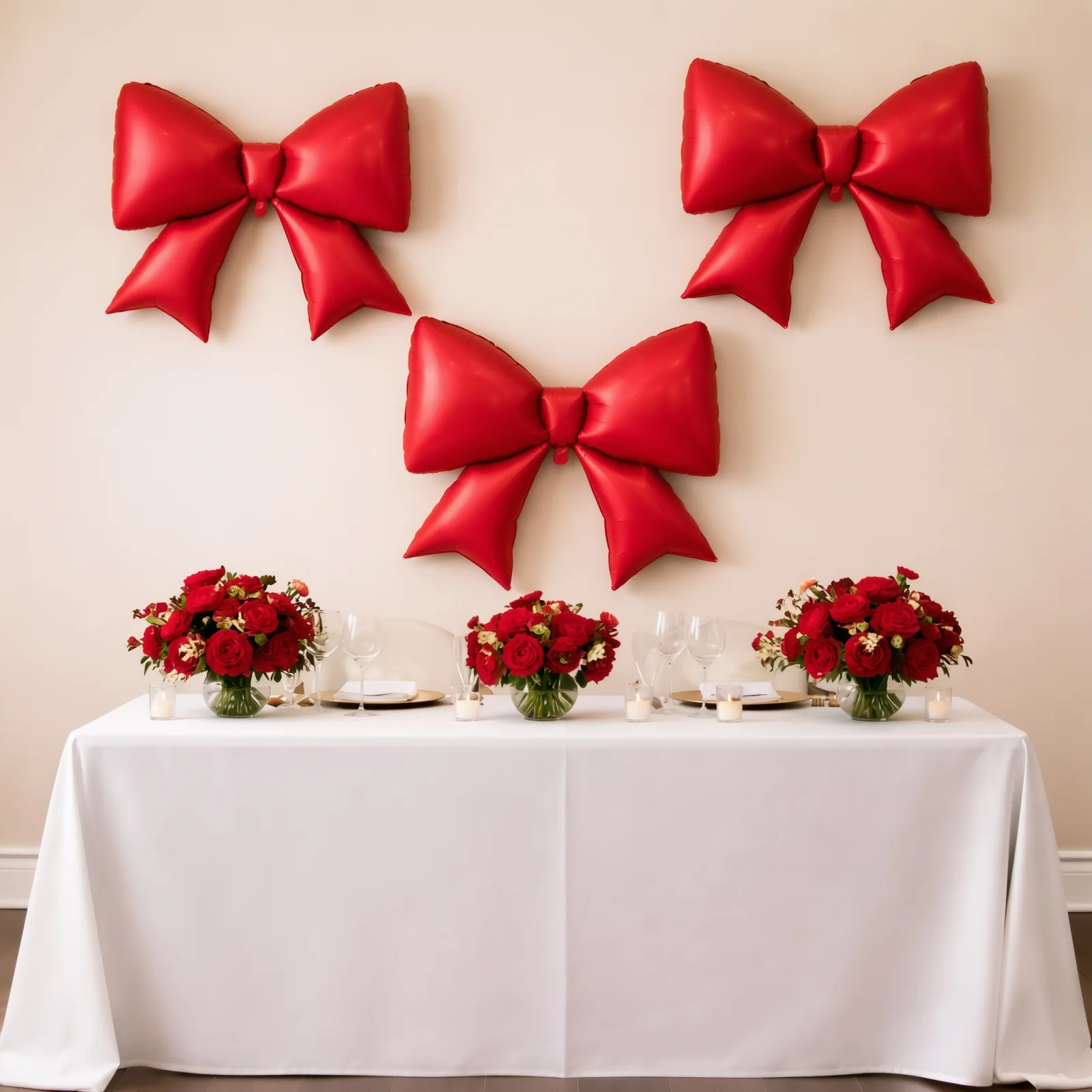 10 Pack Giant Foil Bow Balloons – Matte Red Party Balloons for Backdrop, Photo Booth & Event Styling, 29″ x 27″ Inflated - Image 6