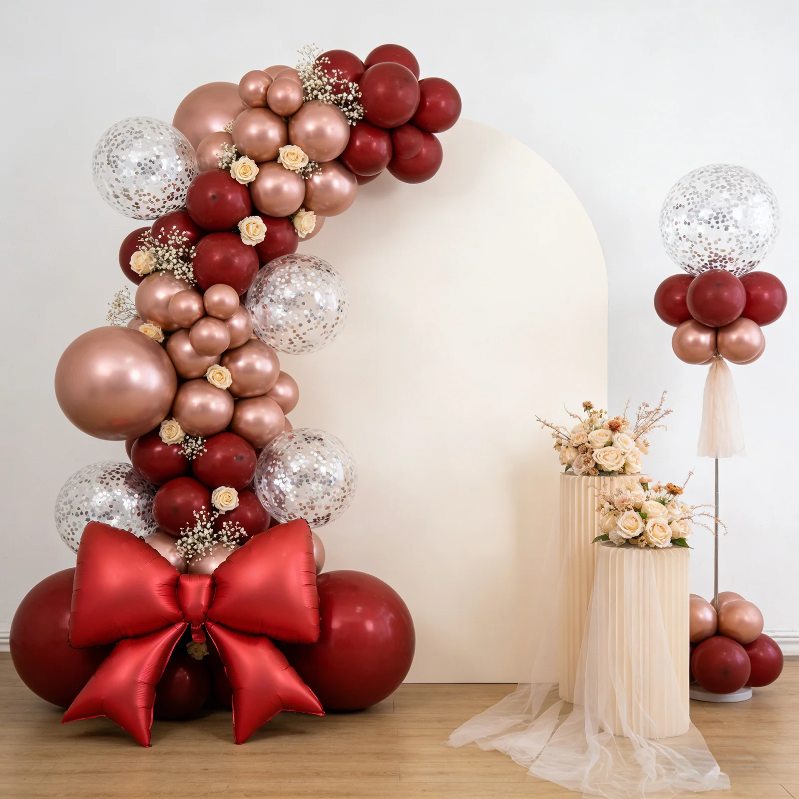10 Pack Giant Foil Bow Balloons – Matte Red Party Balloons for Backdrop, Photo Booth & Event Styling, 29″ x 27″ Inflated - Image 9
