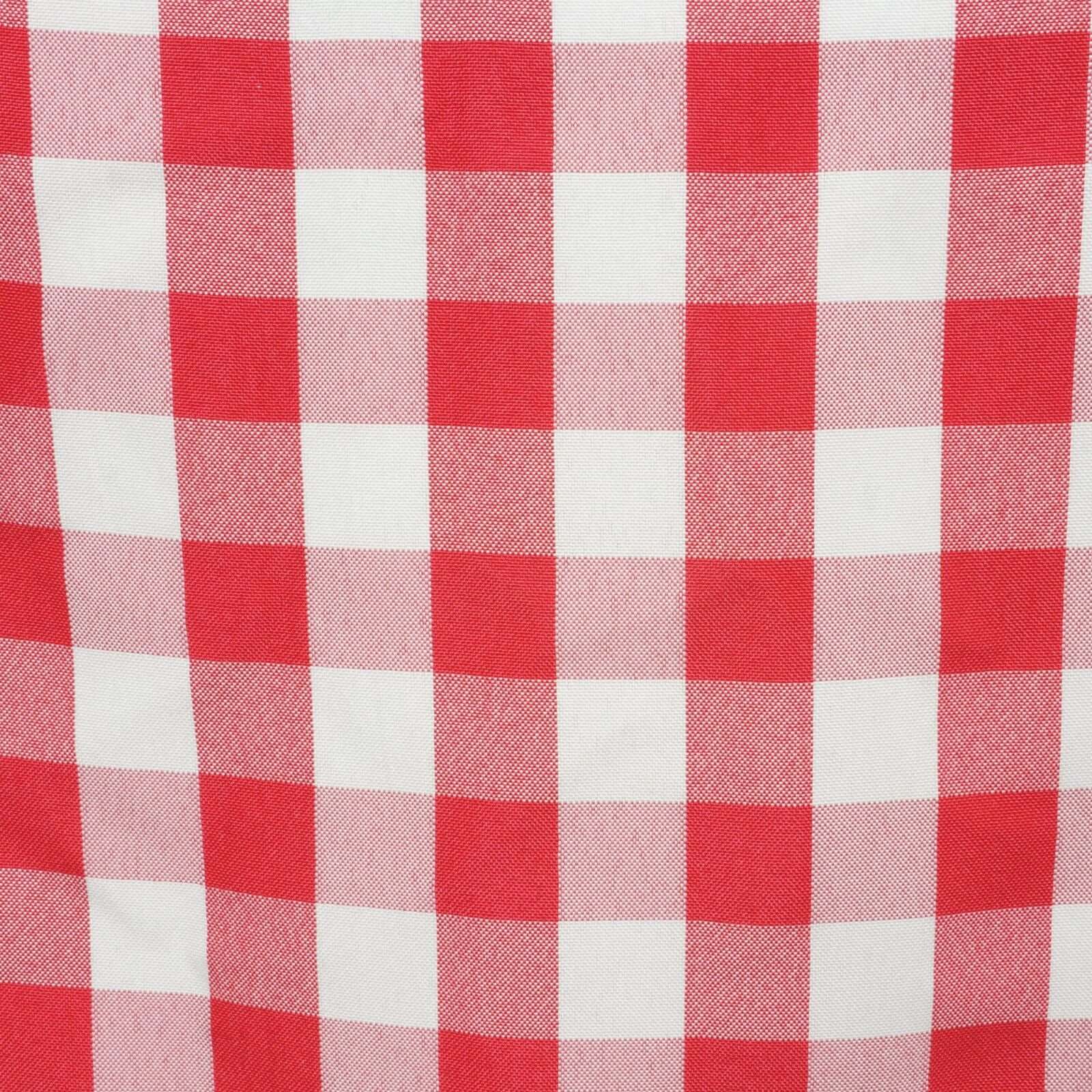 Gingham Polyester Table Runner 14"x108" Red/White Buffalo Plaid - Checkered Table Linen - Image 2