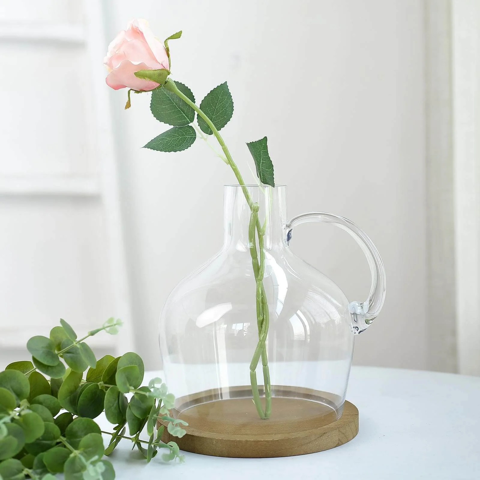 Glass Candle Holder Cloche Jar Dome 10" Clear with Wooden Base - Heavy Duty Wedding Centerpiece - Image 8