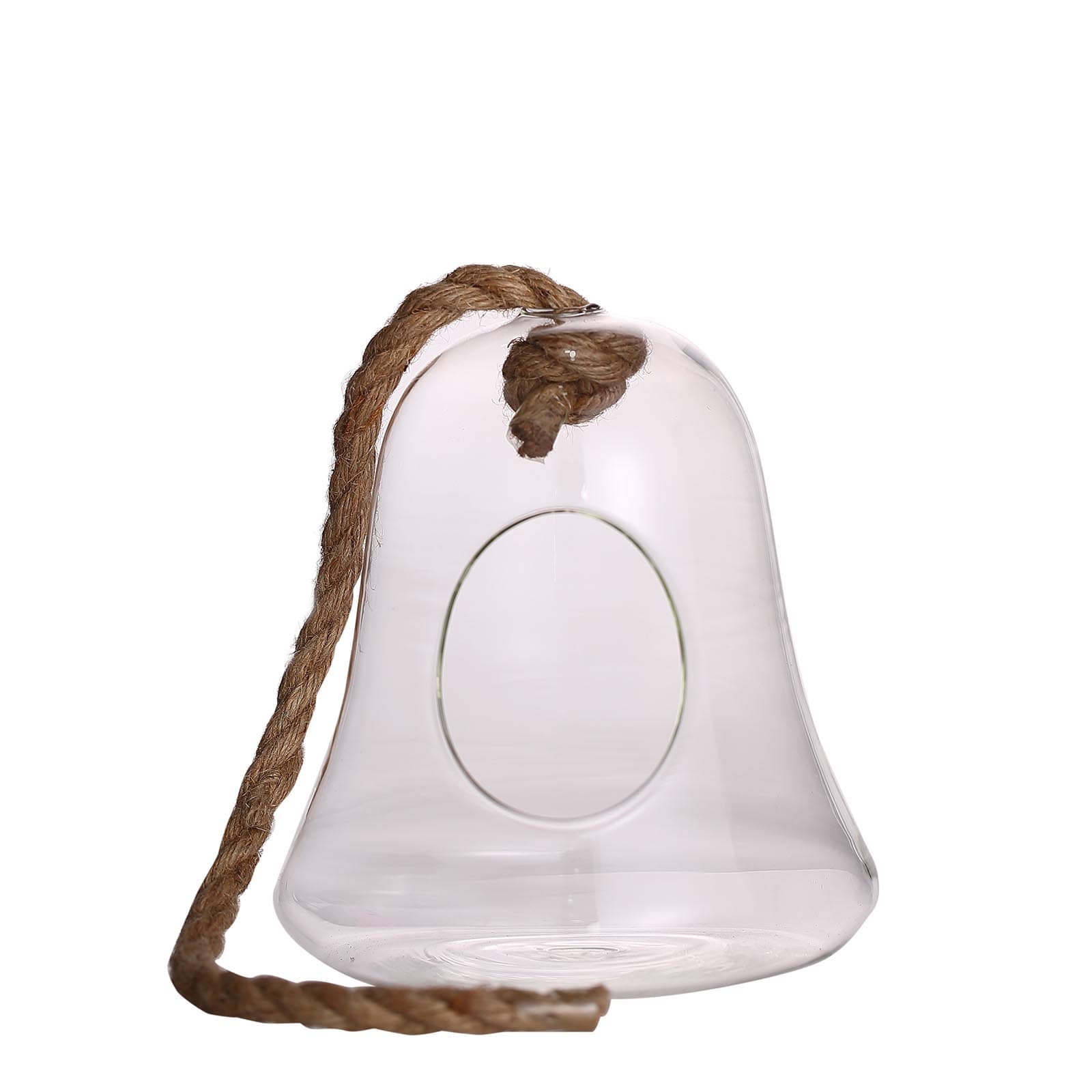 Glass Terrarium Hanging Bell Shaped Design 9" with Twine Rope - Free-Falling Planter for Air Plants & Decor - Image 6
