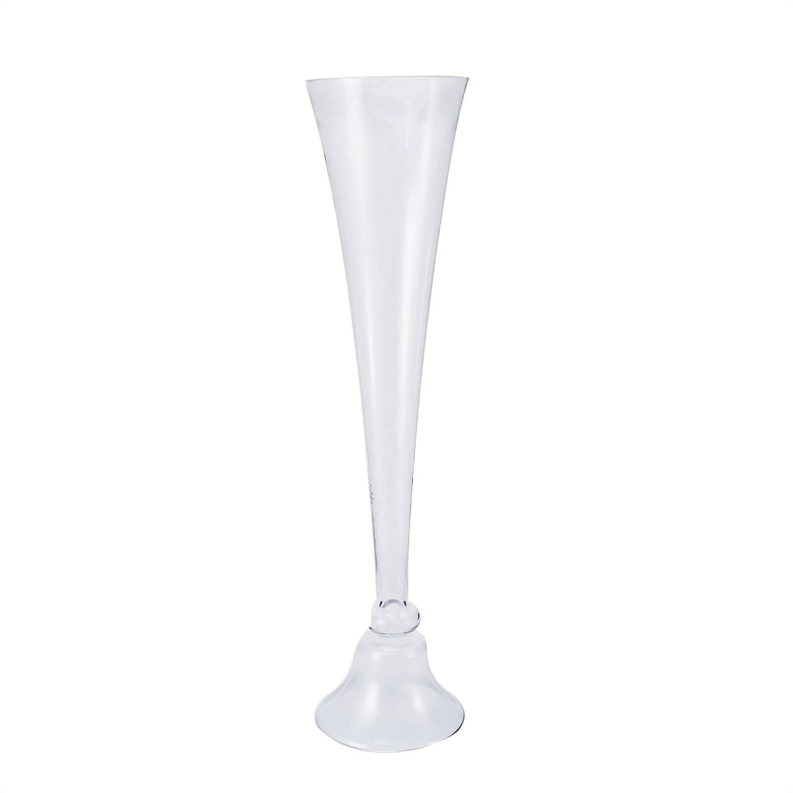 Glass Trumpet Floor Vase Reversible Clarinet Style 40" Clear - Sophisticated Floral Wedding Centerpiece - Image 6