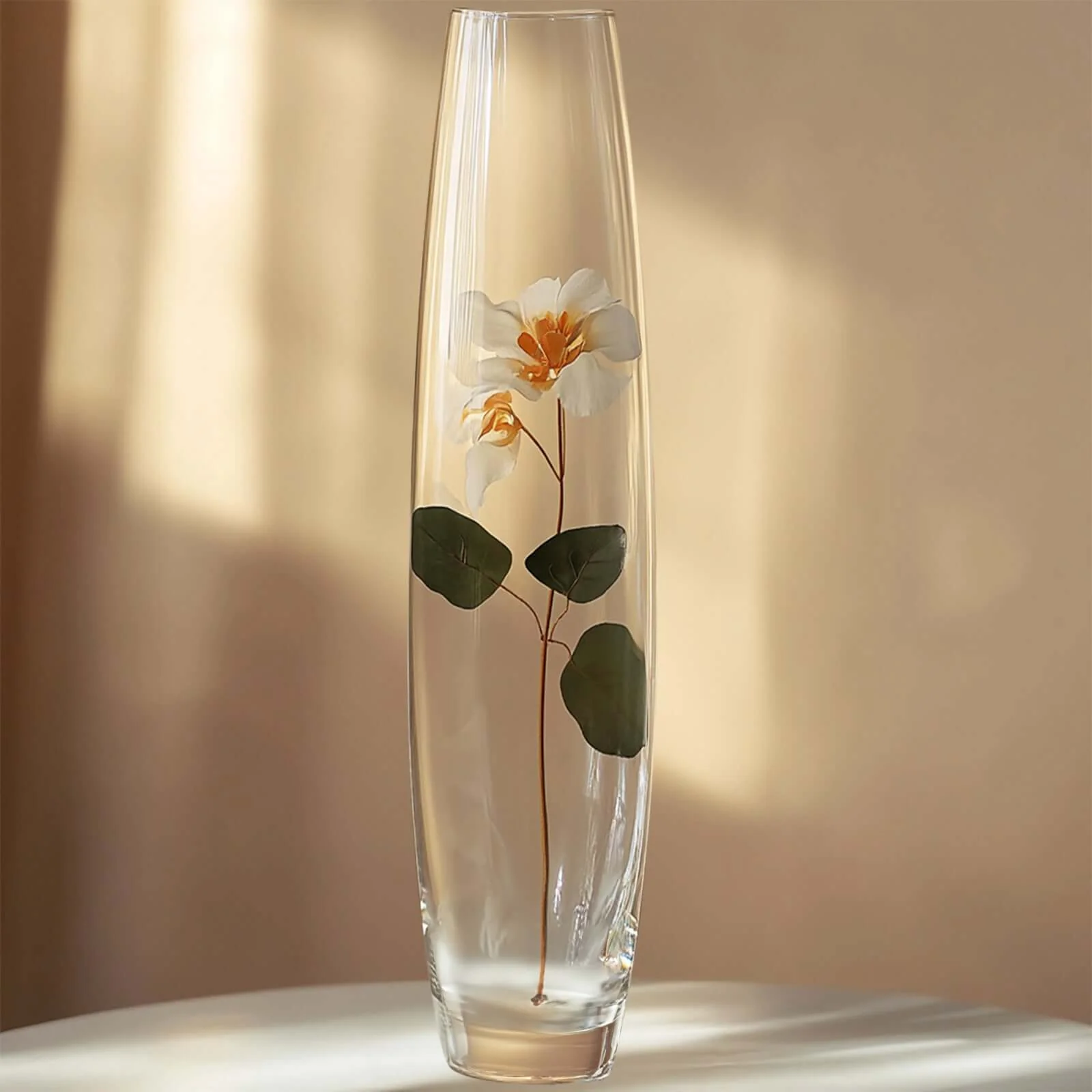 Glass Vase Heavy Duty Cylinder Design 31" Clear - Tapered Floral Centerpiece for Wedding Tables - Image 2