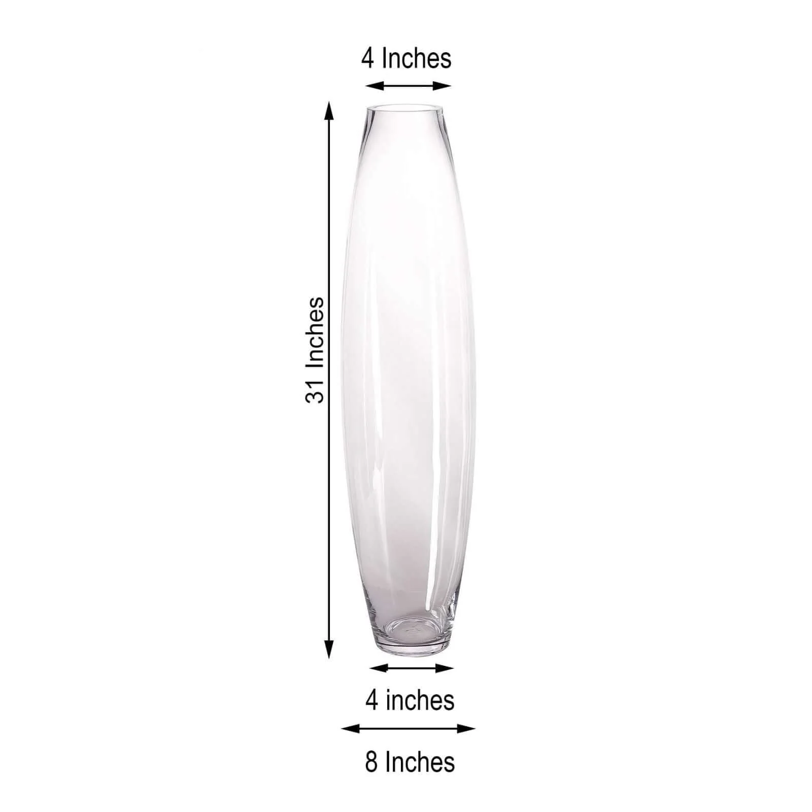 Glass Vase Heavy Duty Cylinder Design 31" Clear - Tapered Floral Centerpiece for Wedding Tables - Image 3
