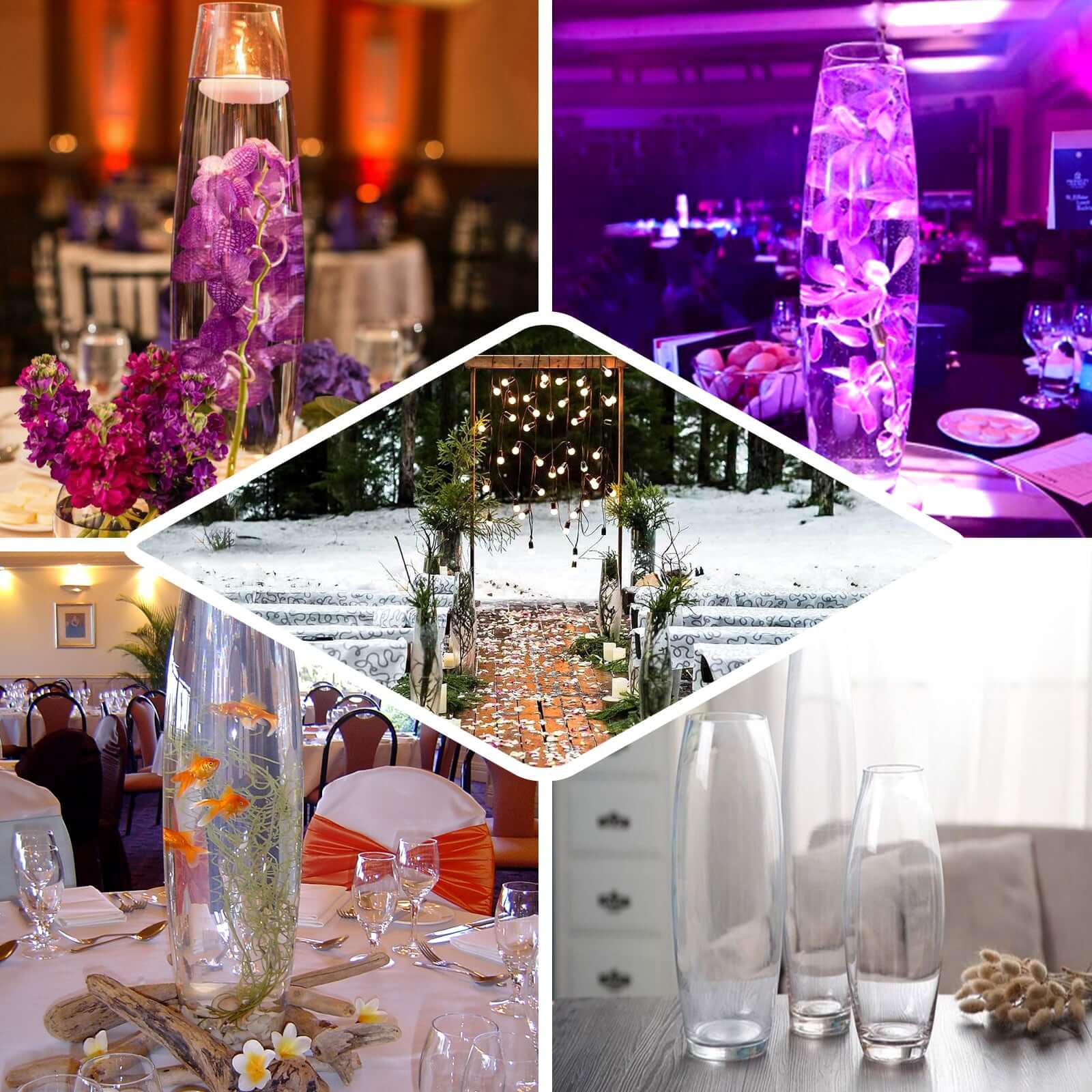 Glass Vase Heavy Duty Cylinder Design 31" Clear - Tapered Floral Centerpiece for Wedding Tables - Image 5