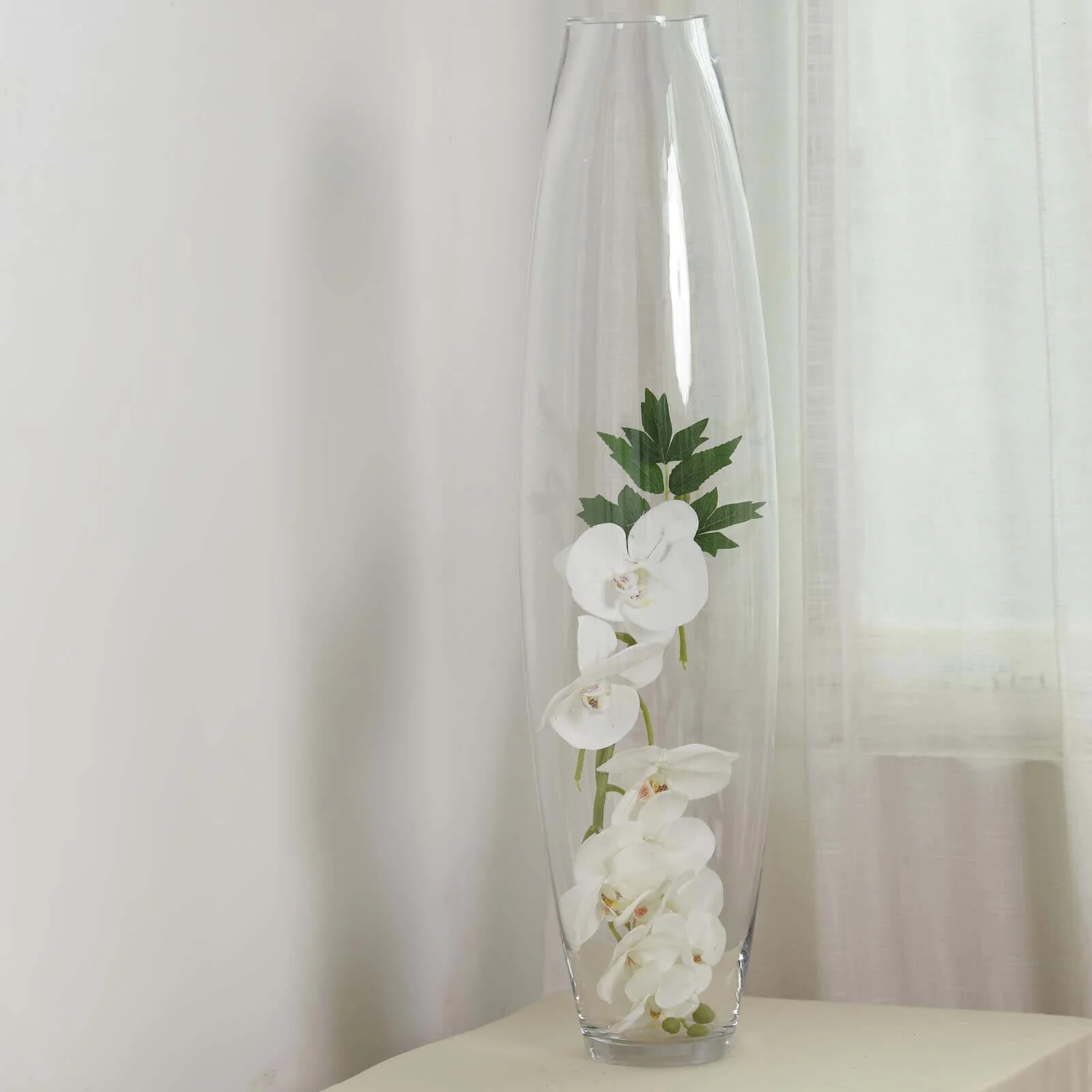 Glass Vase Heavy Duty Cylinder Design 31" Clear - Tapered Floral Centerpiece for Wedding Tables - Image 8