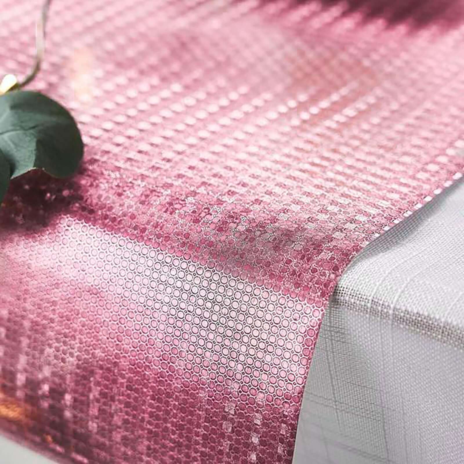 Glitter Paper Table Runner Roll 9ft Rose Gold Circle Pattern - Stylish Disposable Party Decor - Image 10