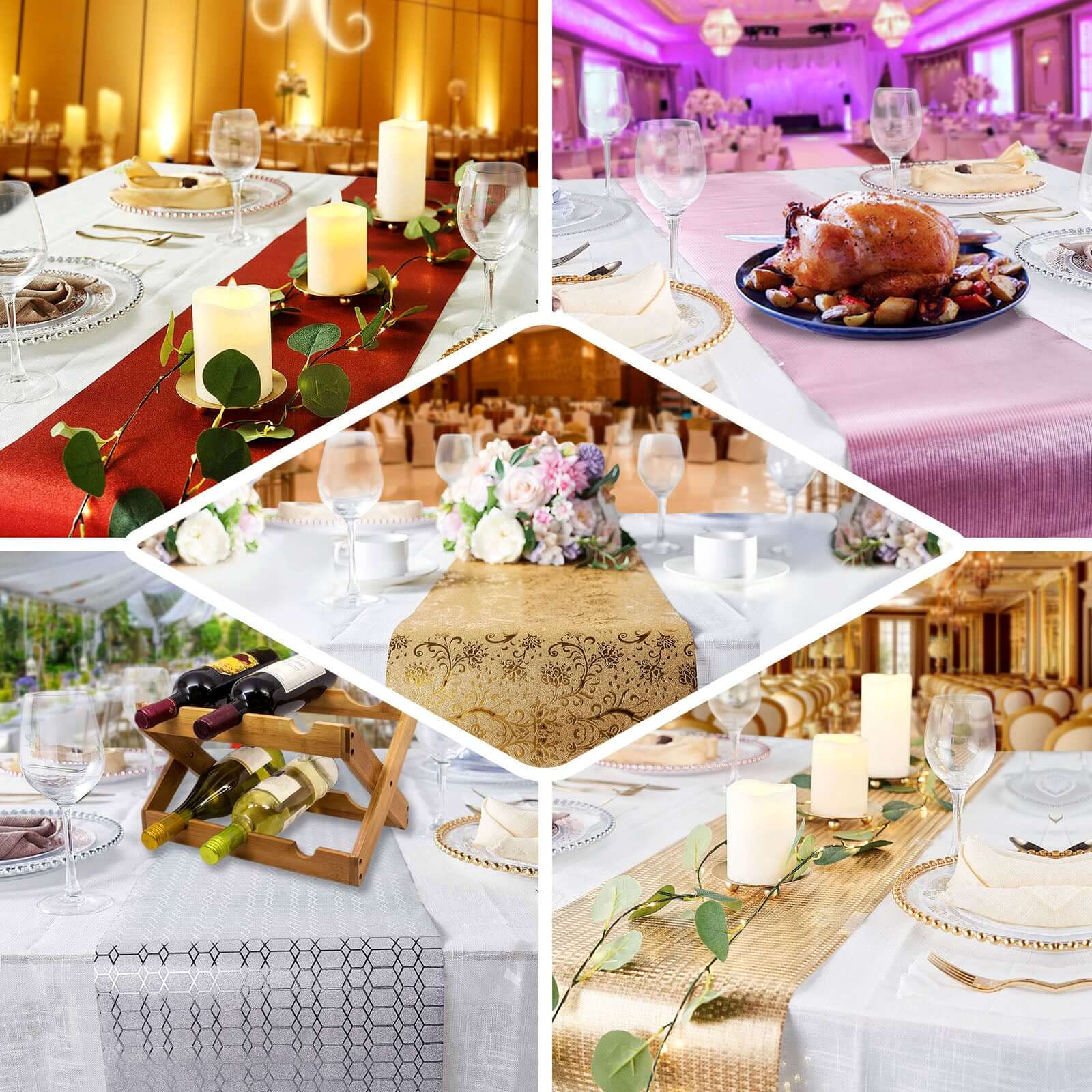 Glitter Paper Table Runner Roll 9ft Rose Gold Circle Pattern - Stylish Disposable Party Decor - Image 4