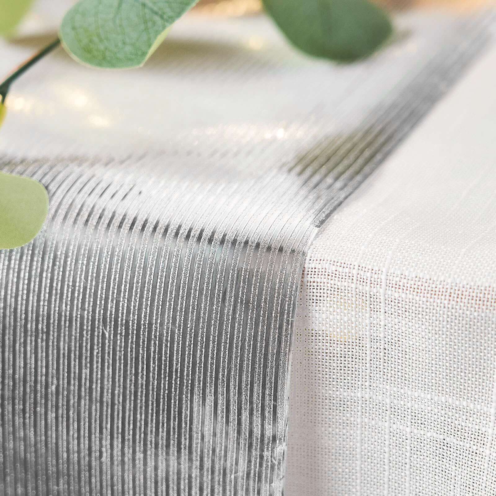 Glitter Paper Table Runner Roll 9ft Silver Ridge Pattern - Stylish Disposable Party Decor - Image 6