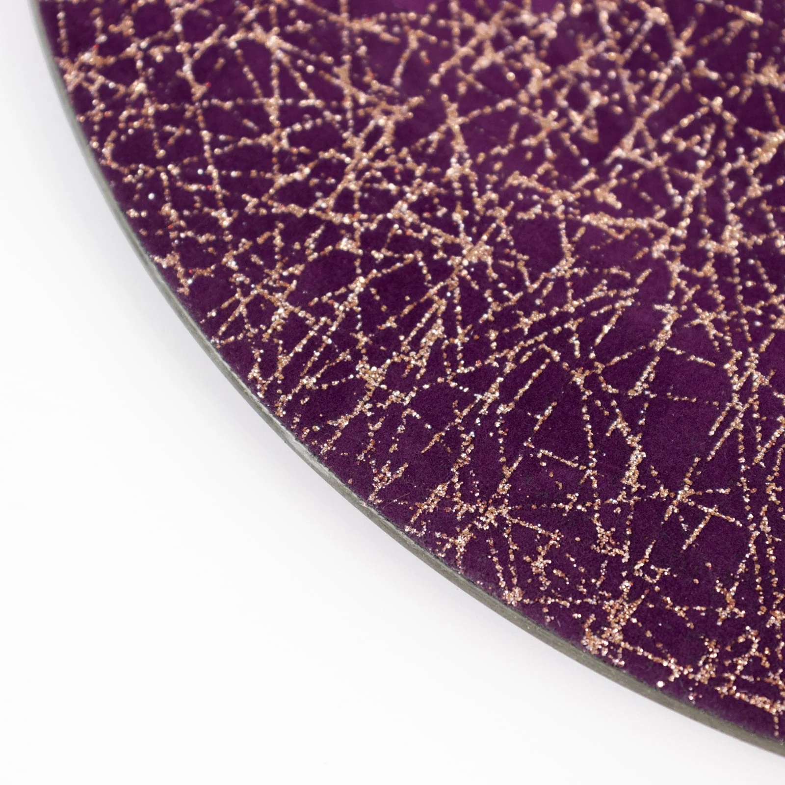 6-Pack Acrylic Charger Plates 13" Round Purple with Glitter Gold Abstract Lines Pattern - Decorative Dinner Party Charger Tableware - Image 9
