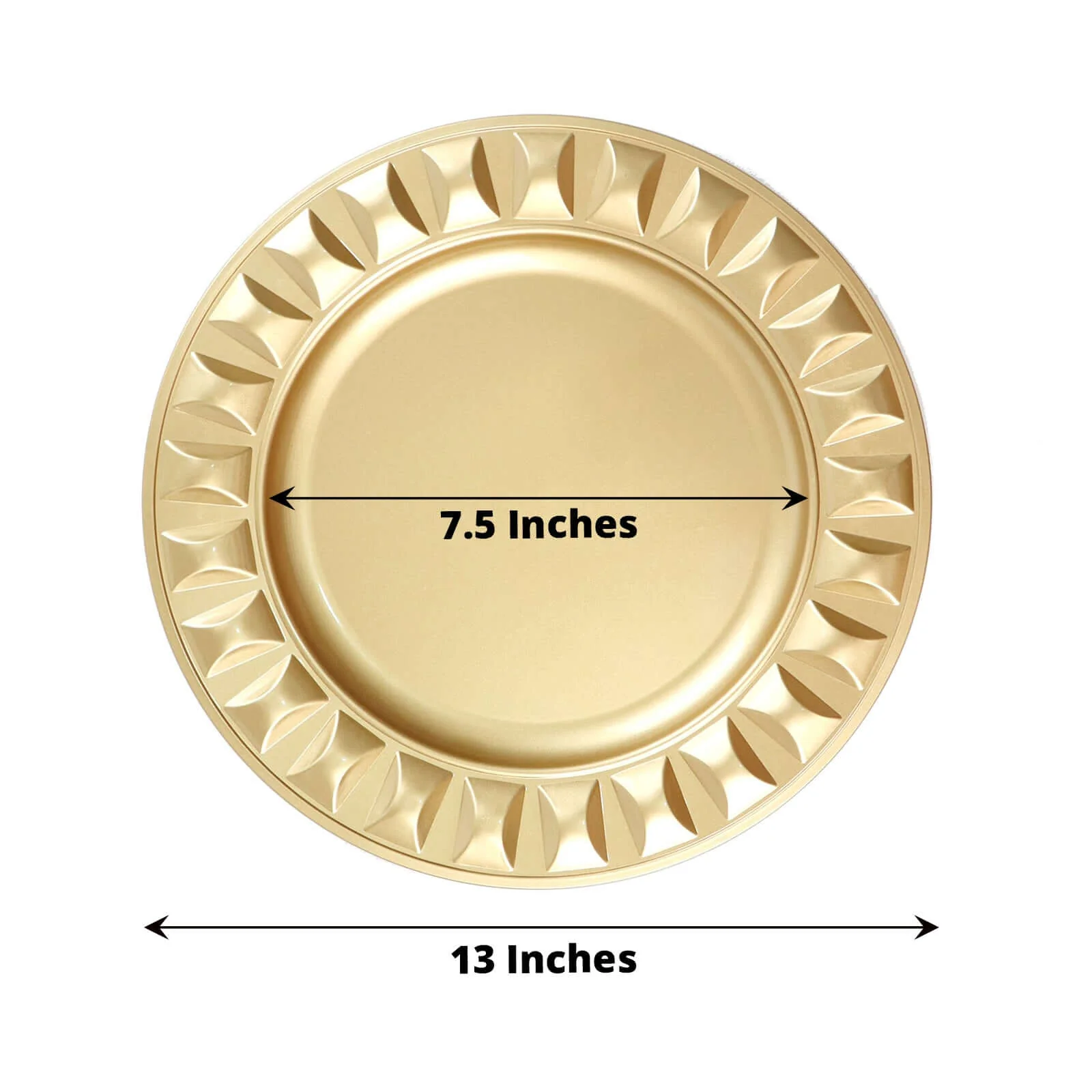 6-Pack Plastic Charger Plates 13" Round Gold Bejeweled Rim - Dinner Charger Tableware - Image 3