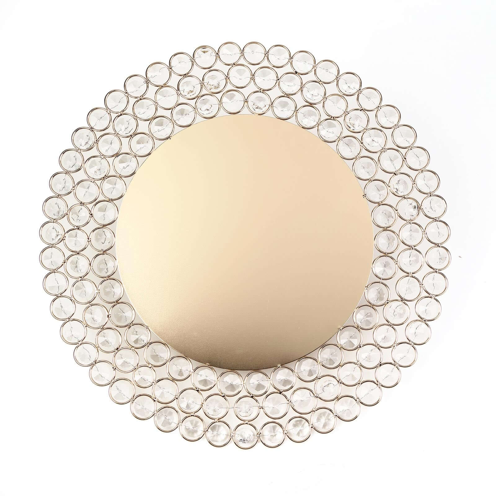 Wired Metal Charger Plate 14" Round Gold with Acrylic Crystal Beads - Glamorous Decorative Dinner Charger Tableware - Image 6