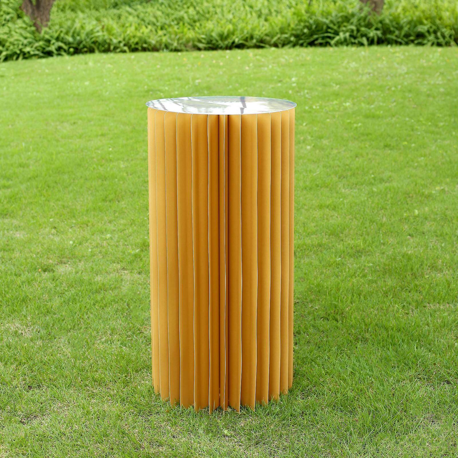 Gold Cylinder Pillar Pedestal Stand, Display Column Stand With Top Plate 32" - Image 12