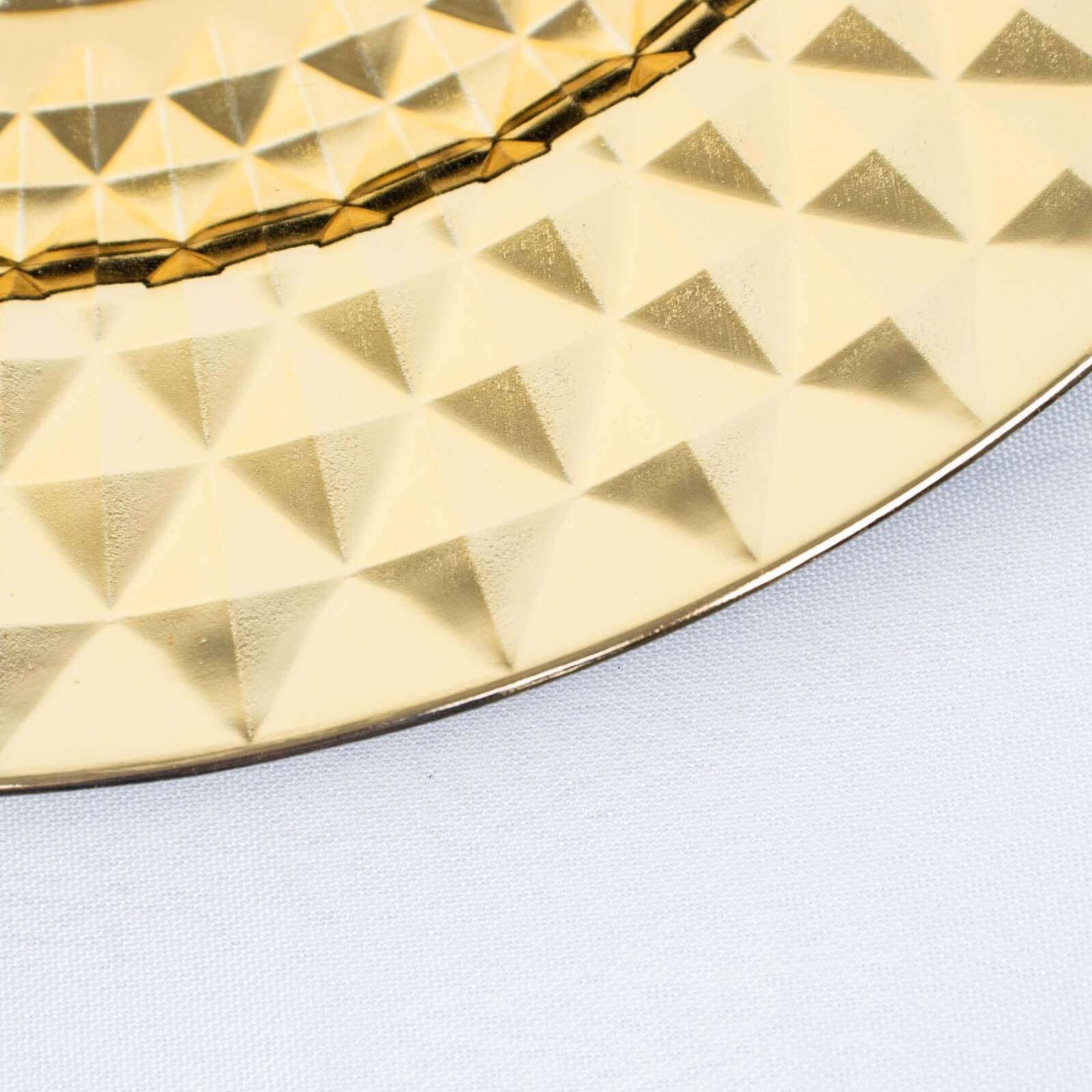 6-Pack Plastic Charger Plates 13" Round Gold Diamond Pattern - Sparkling Disposable Dinner Charger Tableware - Image 10
