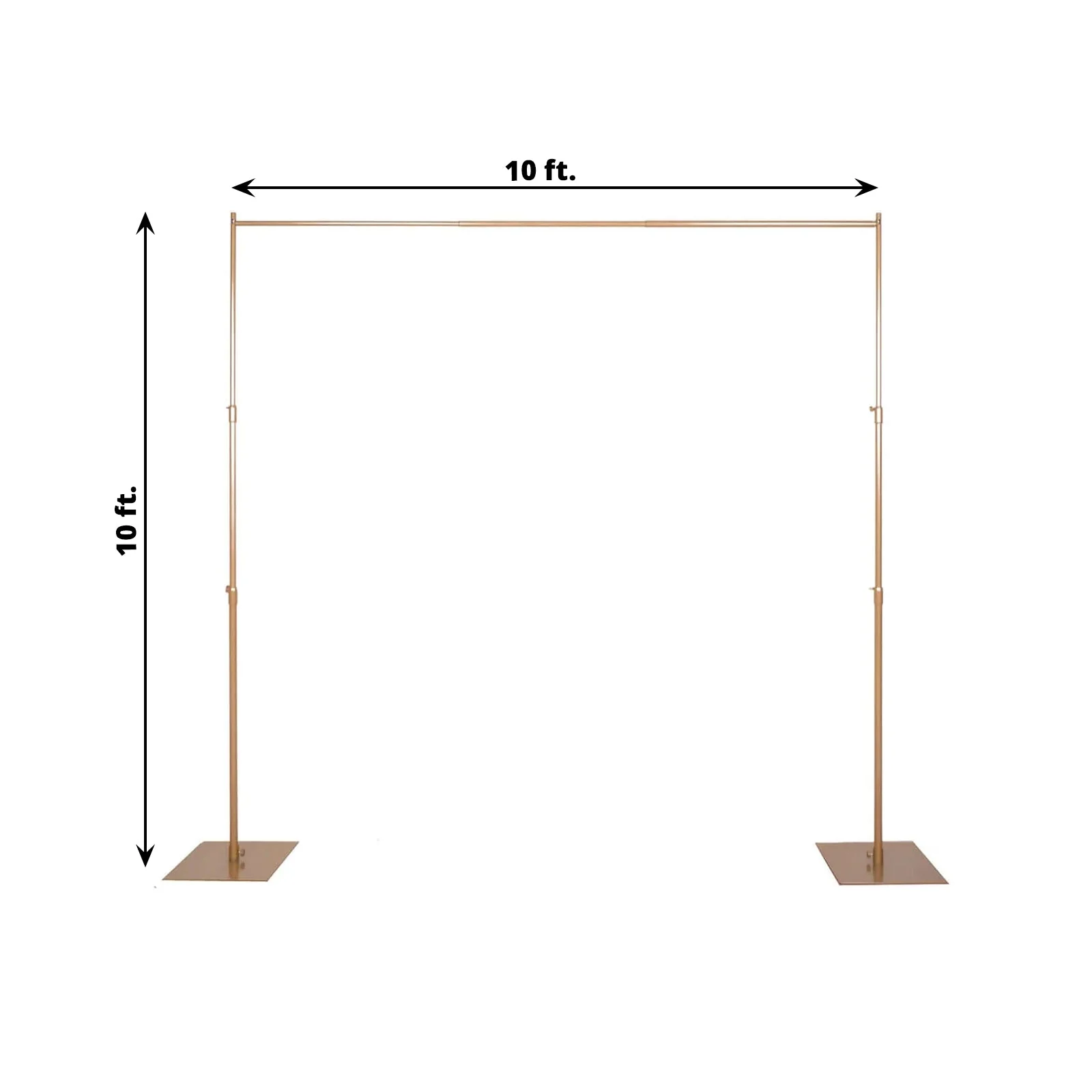 Gold Metal DIY Adjustable Heavy Duty Pipe and Drape Stand Set, Backdrop Kit With Steel Base 10ft - Image 3
