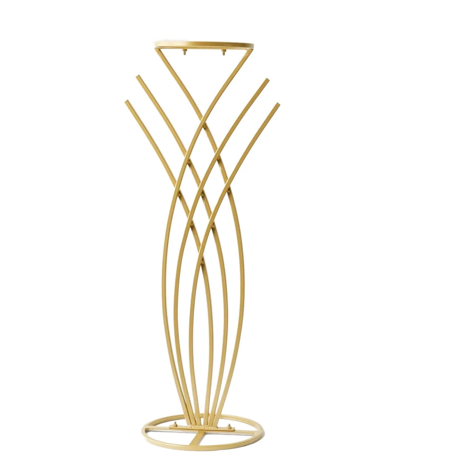 Gold Metal Flower Frame Table Centerpiece 2ft Mermaid Tail Design - Wedding Floral Display Stand - Image 6