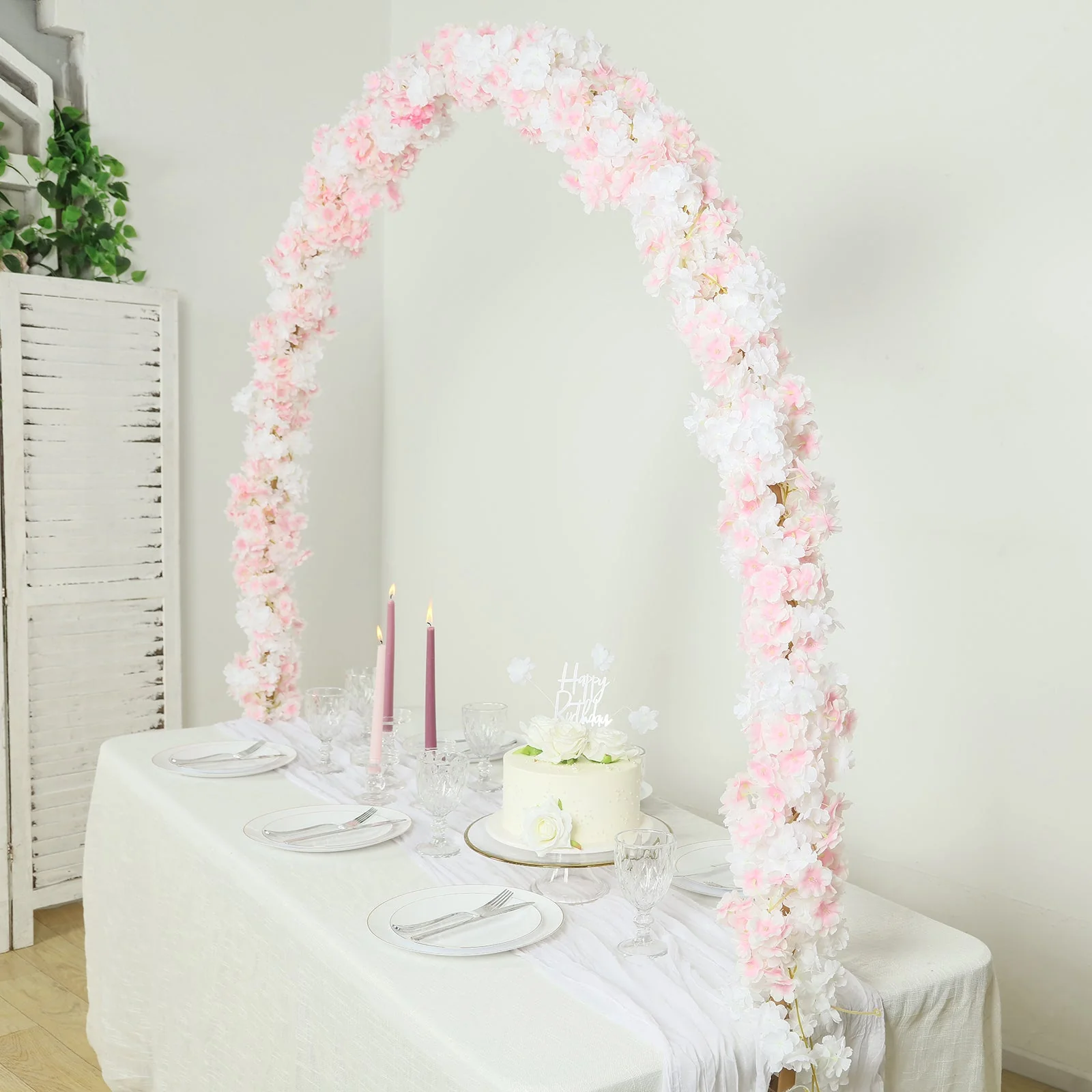 Gold Metal Over-The-Table Rod Stand with Clamps, Round Top Balloon Arch Flower Stand for Wedding and Party Decorations - 4ftx6ft - Image 5