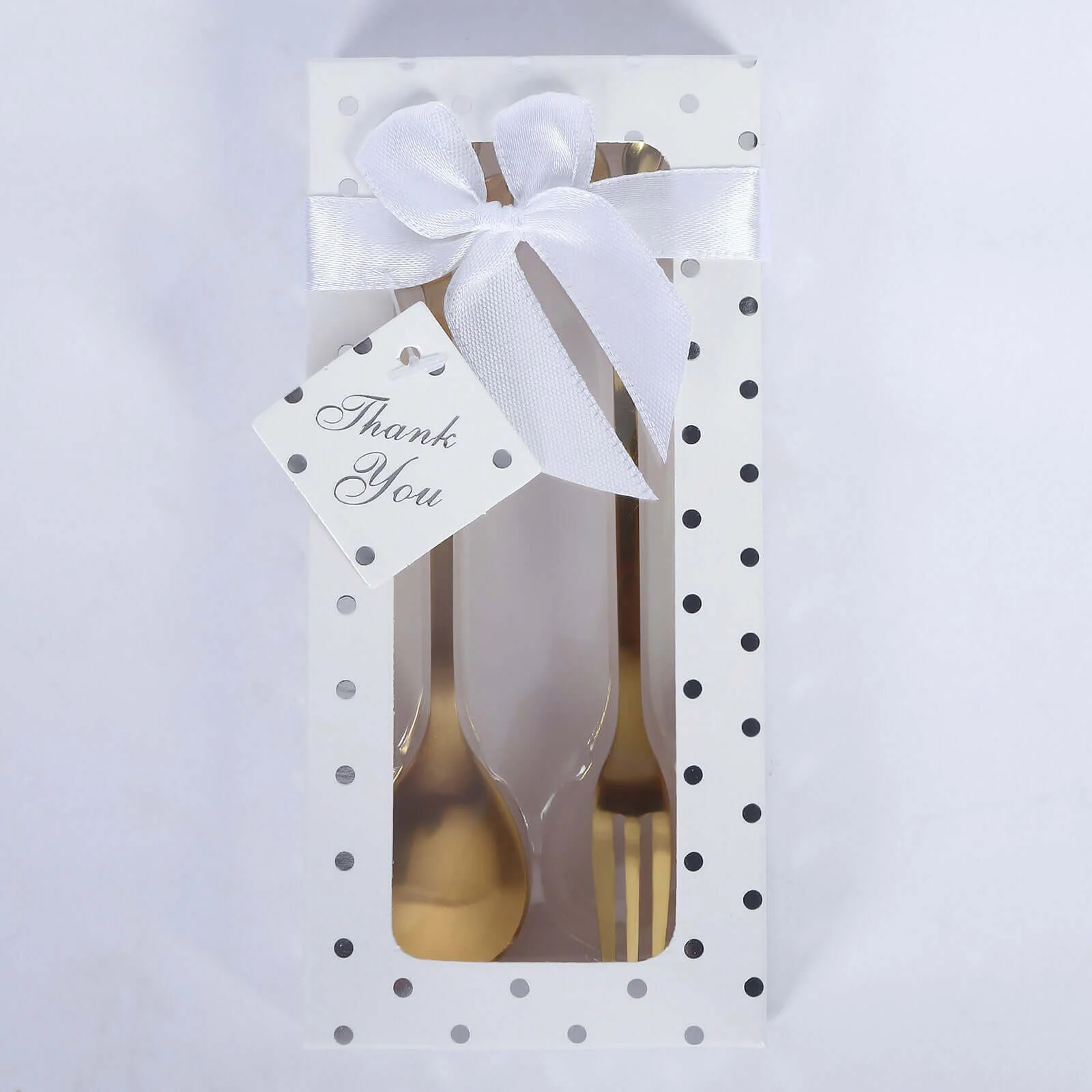 Gold Metal Spoon & Fork Pre-Packed Wedding Party Favors Set With Leaf Shaped Handle, Bridal Shower Souvenir Gift Box 5" - Image 13