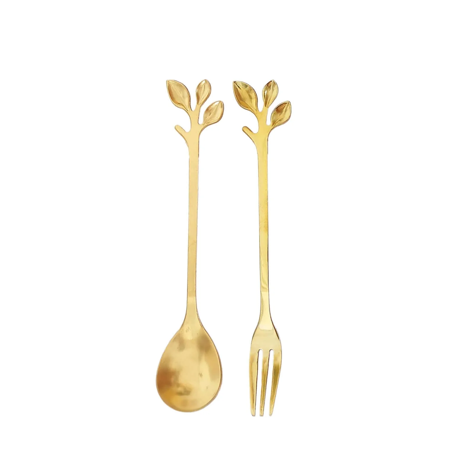 Gold Metal Spoon & Fork Pre-Packed Wedding Party Favors Set With Leaf Shaped Handle, Bridal Shower Souvenir Gift Box 5" - Image 14