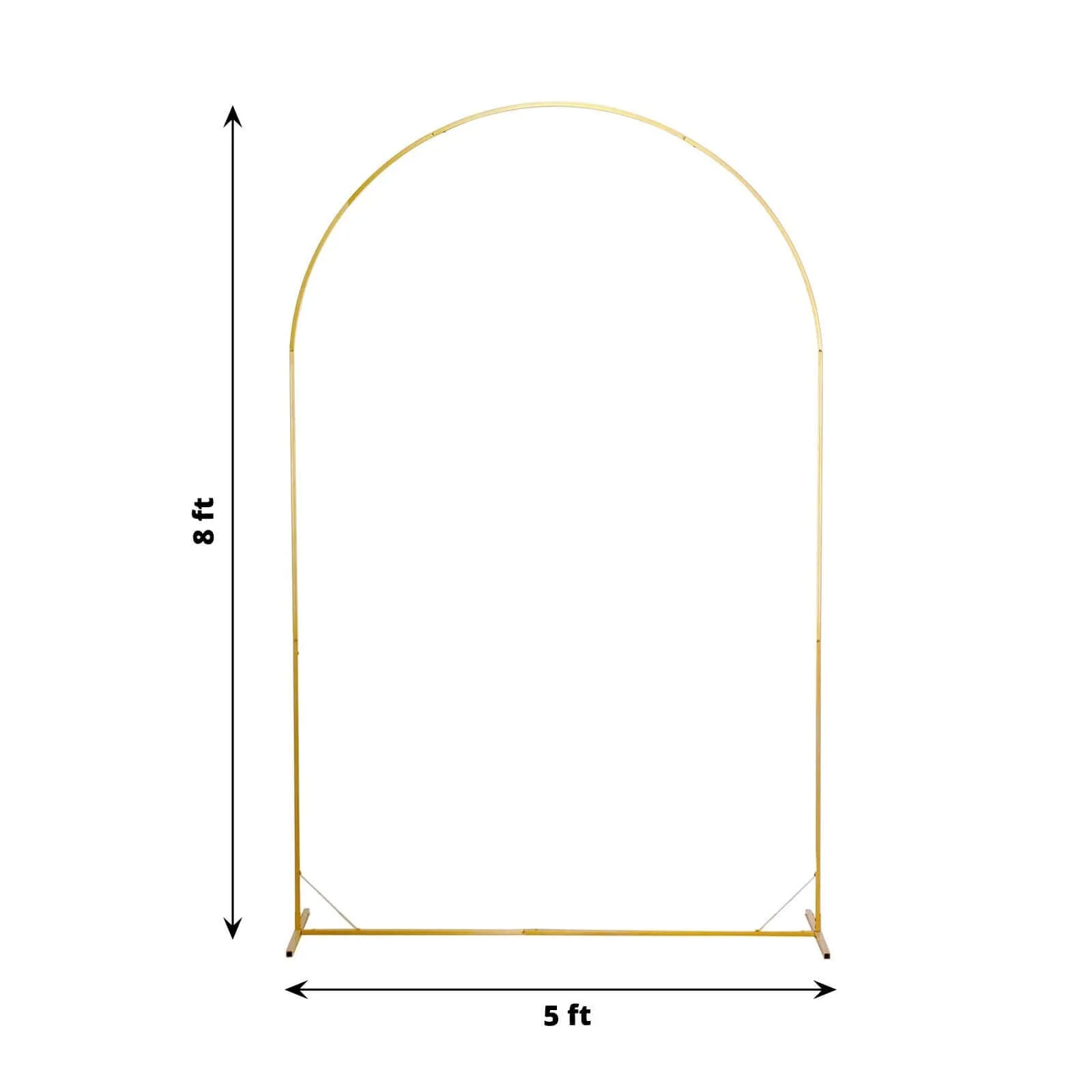 Gold Metal Wedding Arch Chiara Backdrop Stand Floral Display Frame With Round Top - 8ft - Image 3
