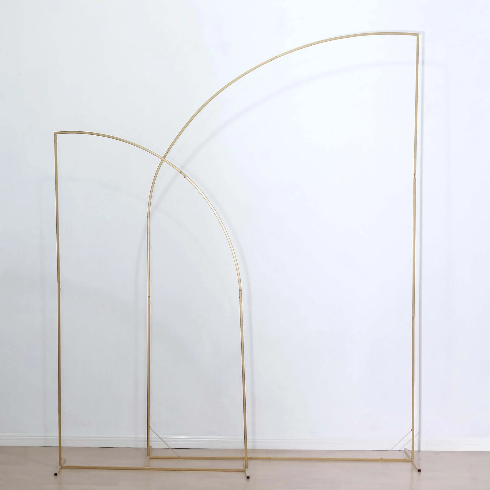 Gold Metal Wedding Arch Chiara Backdrop Stand, Half Moon Floral Frame Arbor Display - 8ft - Image 7