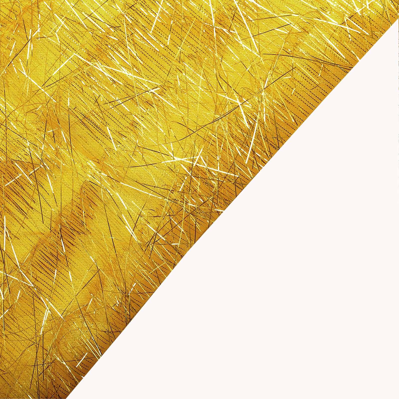 Gold Metallic Fringe Shag Photo Backdrop Drape Curtain, Shimmery Tinsel Polyester Event Divider Panel 8ft - Image 6