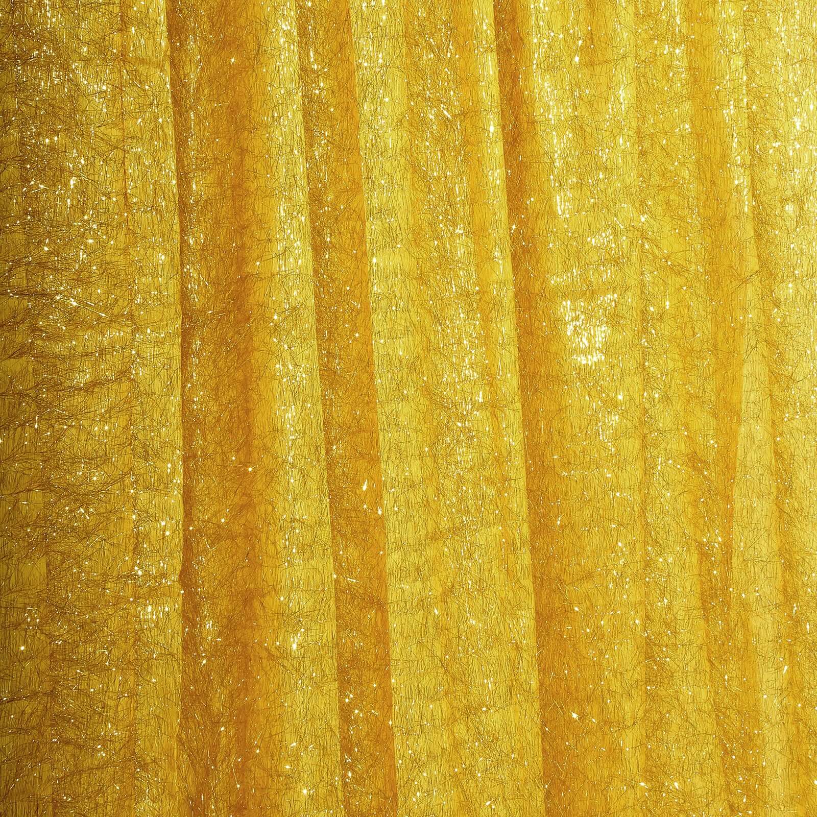 Gold Metallic Fringe Shag Photo Backdrop Drape Curtain, Shimmery Tinsel Polyester Event Divider Panel 8ft - Image 8