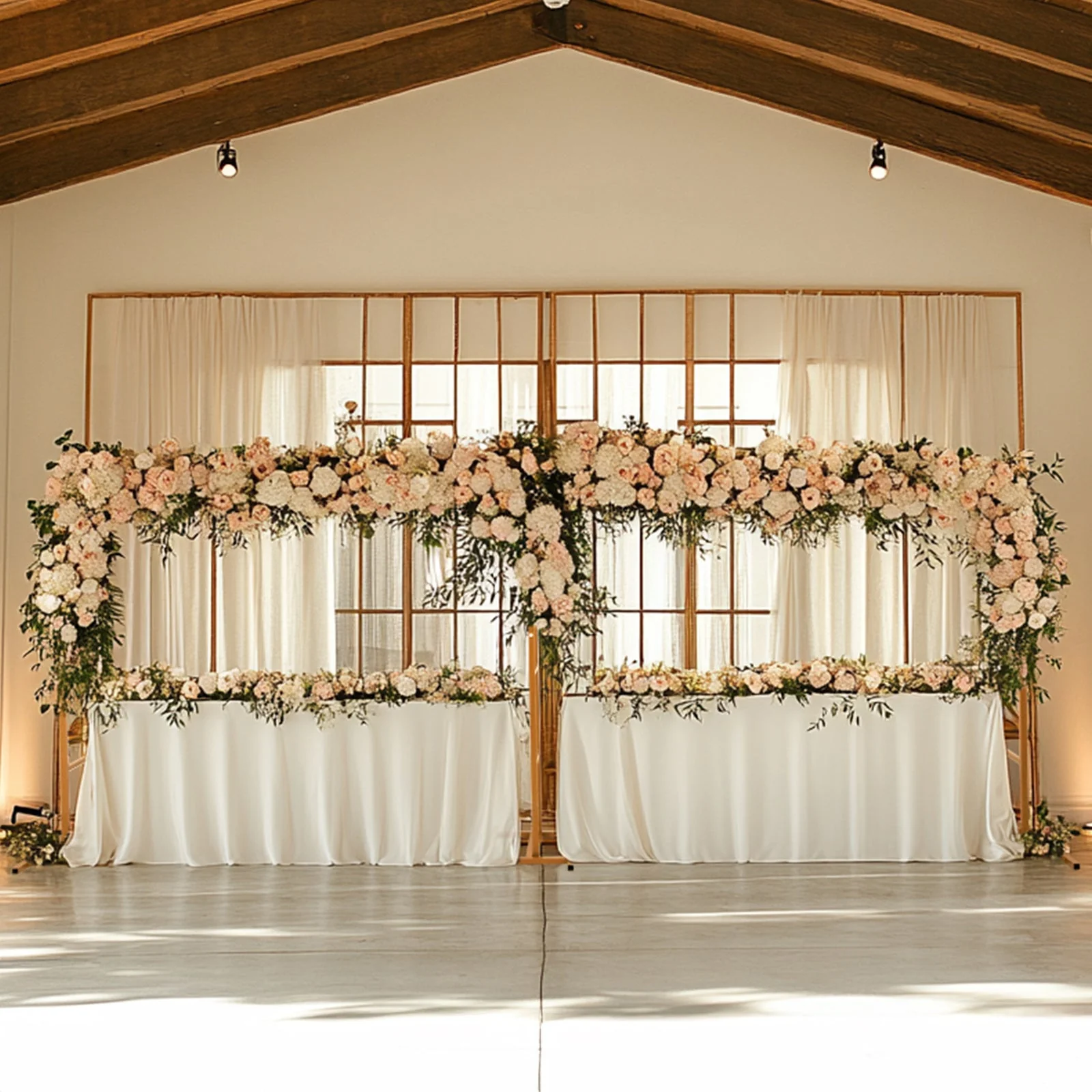 Gold Rectangular Arbor - Freestanding 6' High Over the Table Stand, Backdrop Stand with Double Frame for Floral Balloon Décor - 6ftx12ft - Image 2