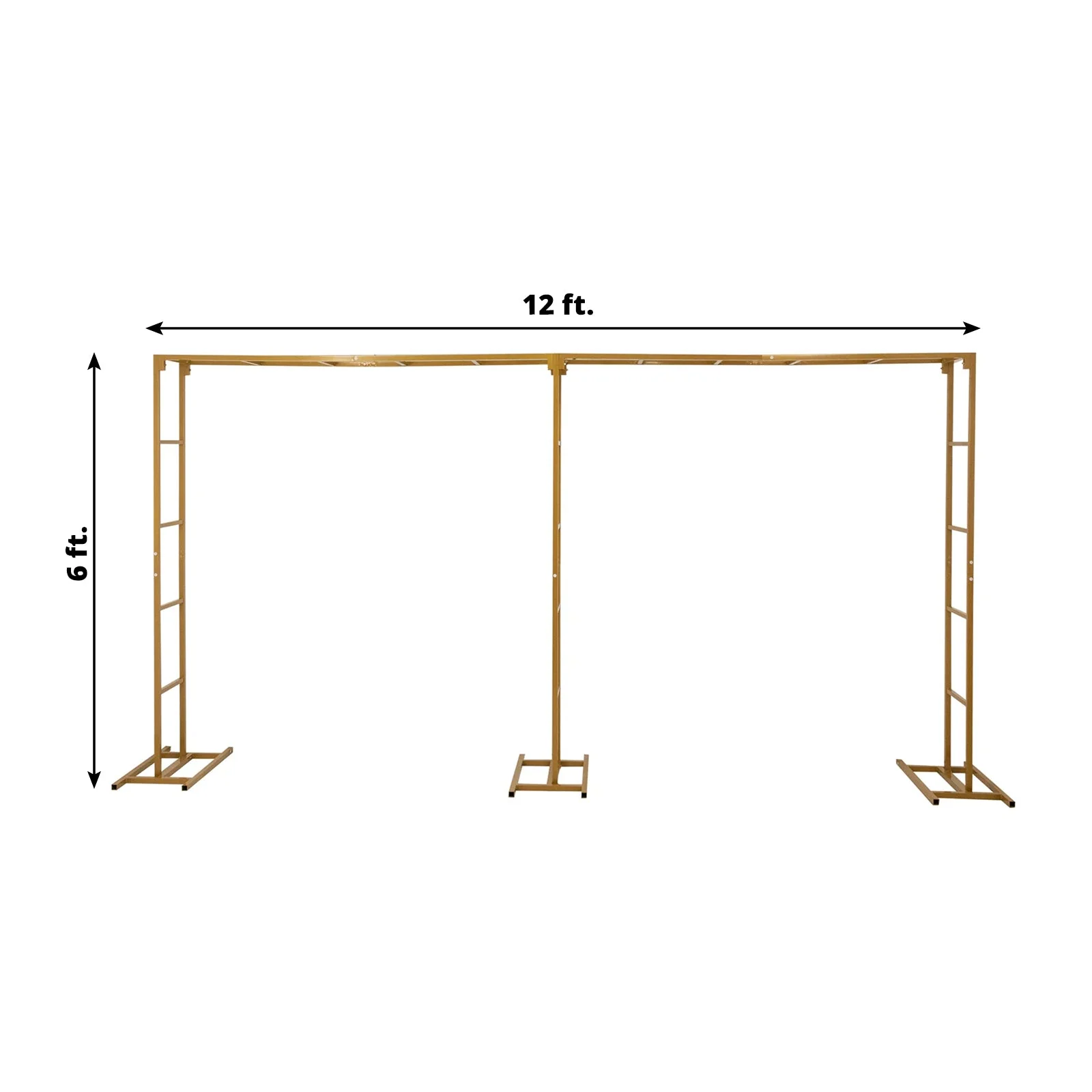 Gold Rectangular Arbor - Freestanding 6' High Over the Table Stand, Backdrop Stand with Double Frame for Floral Balloon Décor - 6ftx12ft - Image 3