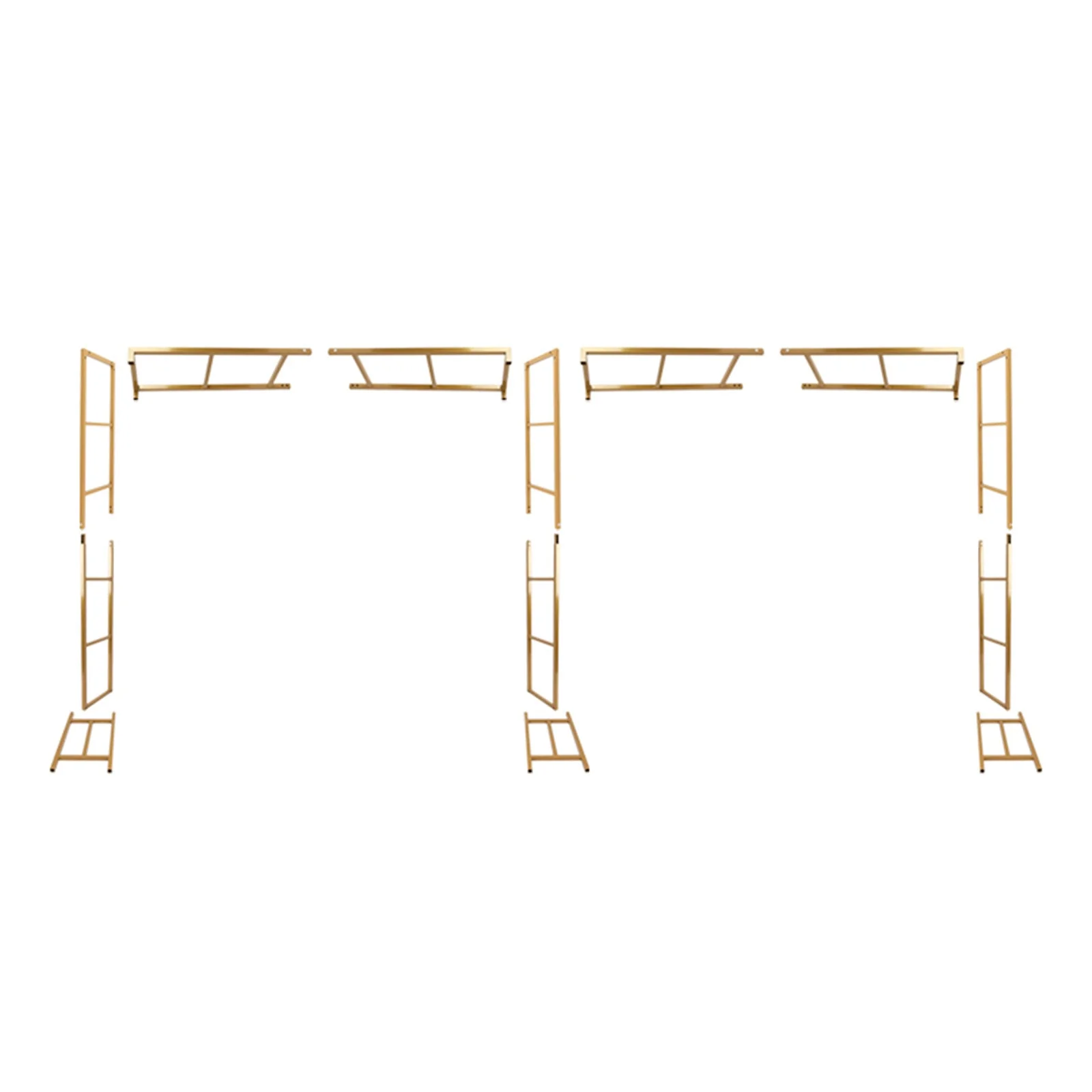 Gold Rectangular Arbor - Freestanding 6' High Over the Table Stand, Backdrop Stand with Double Frame for Floral Balloon Décor - 6ftx12ft - Image 5