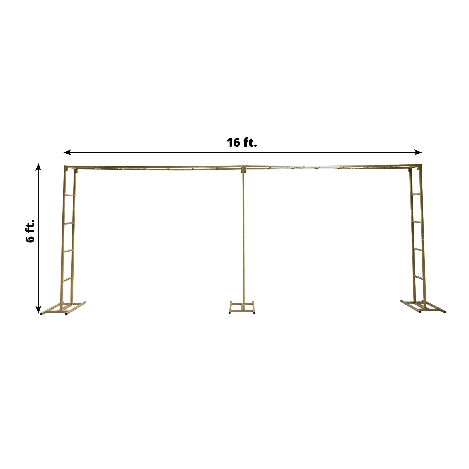 Gold Rectangular Arbor - Freestanding 6' High Over the Table Stand, Backdrop Stand with Double Frame for Floral Balloon Décor - 6ftx16ft - Image 3