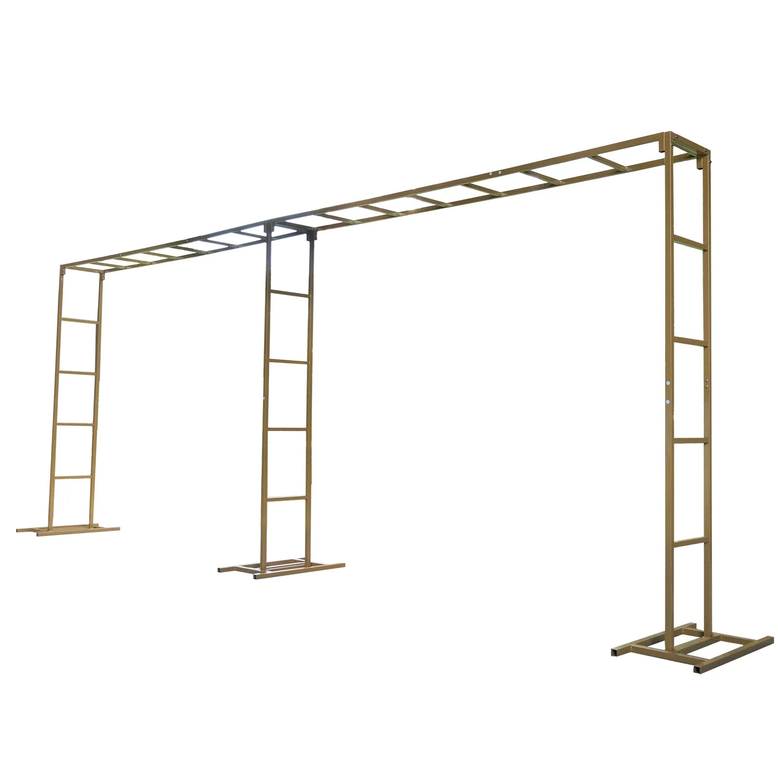 Gold Rectangular Arbor - Freestanding 6' High Over the Table Stand, Backdrop Stand with Double Frame for Floral Balloon Décor - 6ftx16ft - Image 5