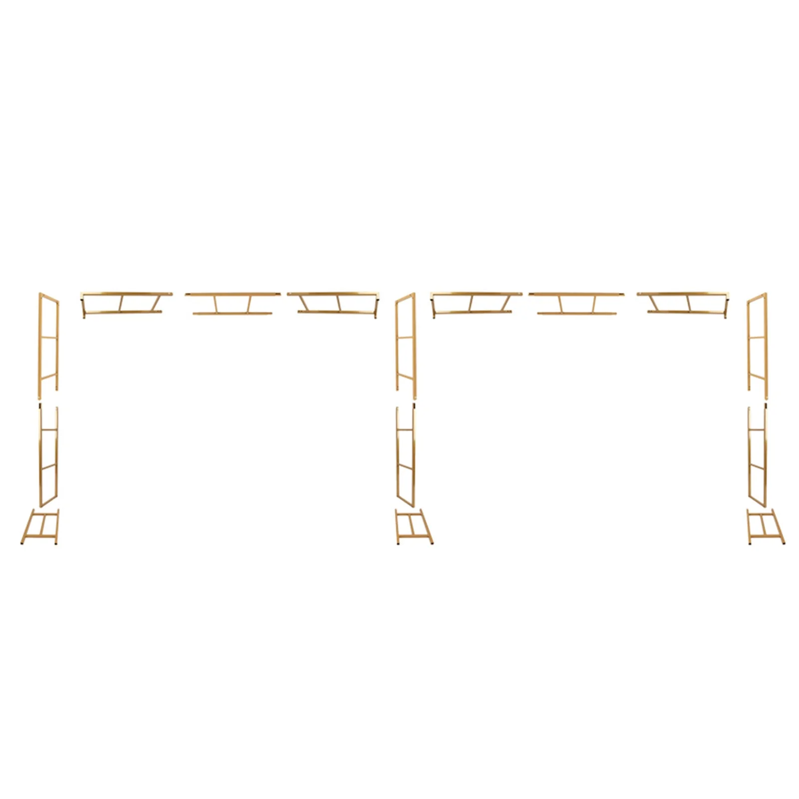Gold Rectangular Arbor - Freestanding 6' High Over the Table Stand, Backdrop Stand with Double Frame for Floral Balloon Décor - 6ftx16ft - Image 7