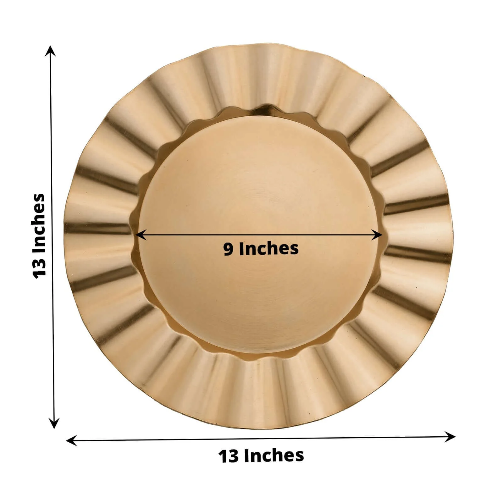 6-Pack Acrylic Plastic Charger Plates 13" Round Gold With Wavy Scalloped Rim - Decorative Dinner Party Charger Tableware - Image 3