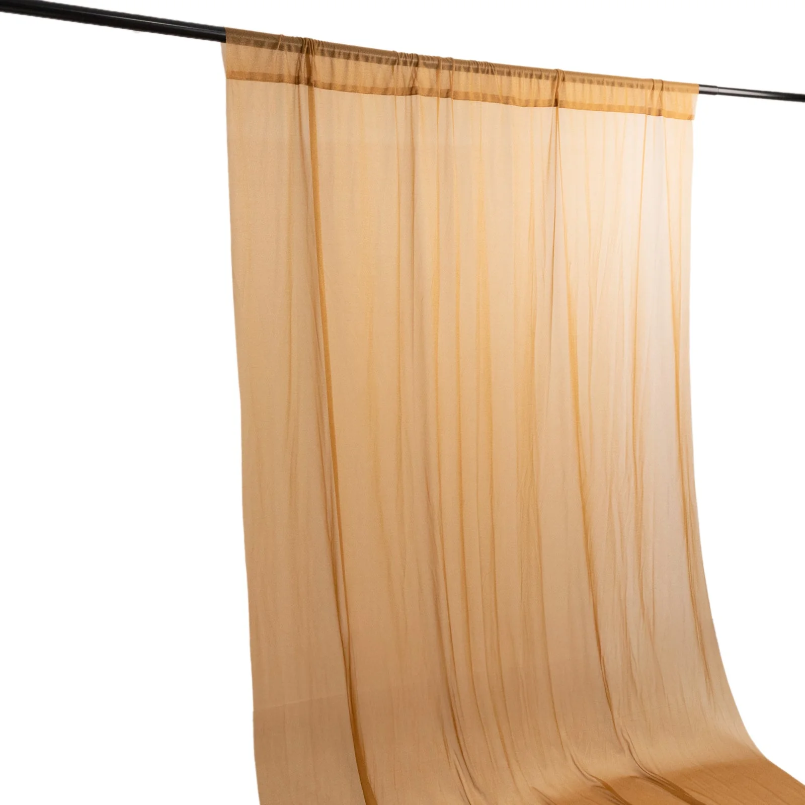 Sheer Wedding Arch Drape – 5ftx14ft Gold Sheer Curtain Backdrop, Ceiling Drapery Panel - Image 7