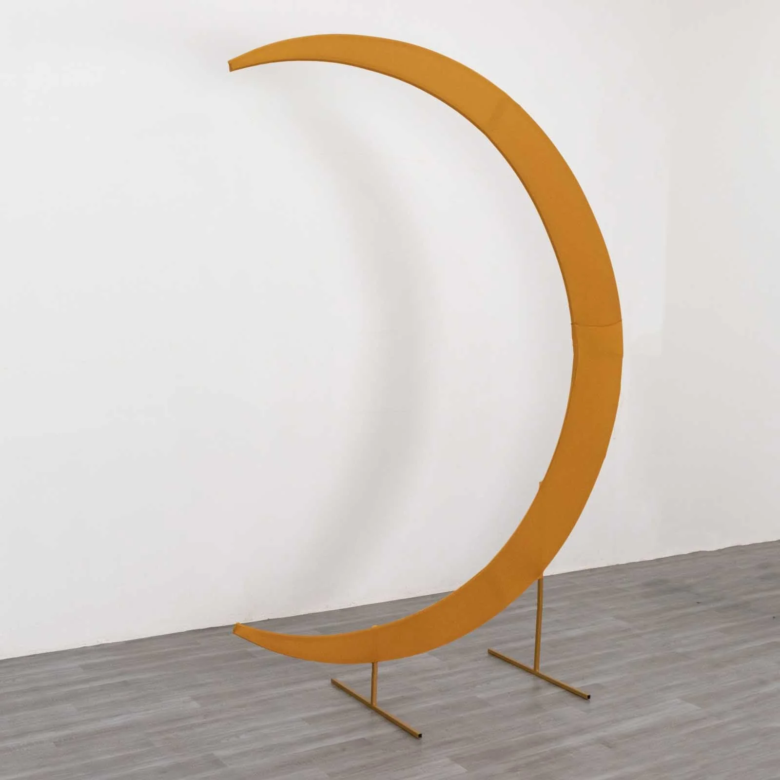 Gold Spandex Crescent Moon Chiara Backdrop Stand Cover, Custom Fitted Wedding Arch Cover - 7.5ft - Image 6