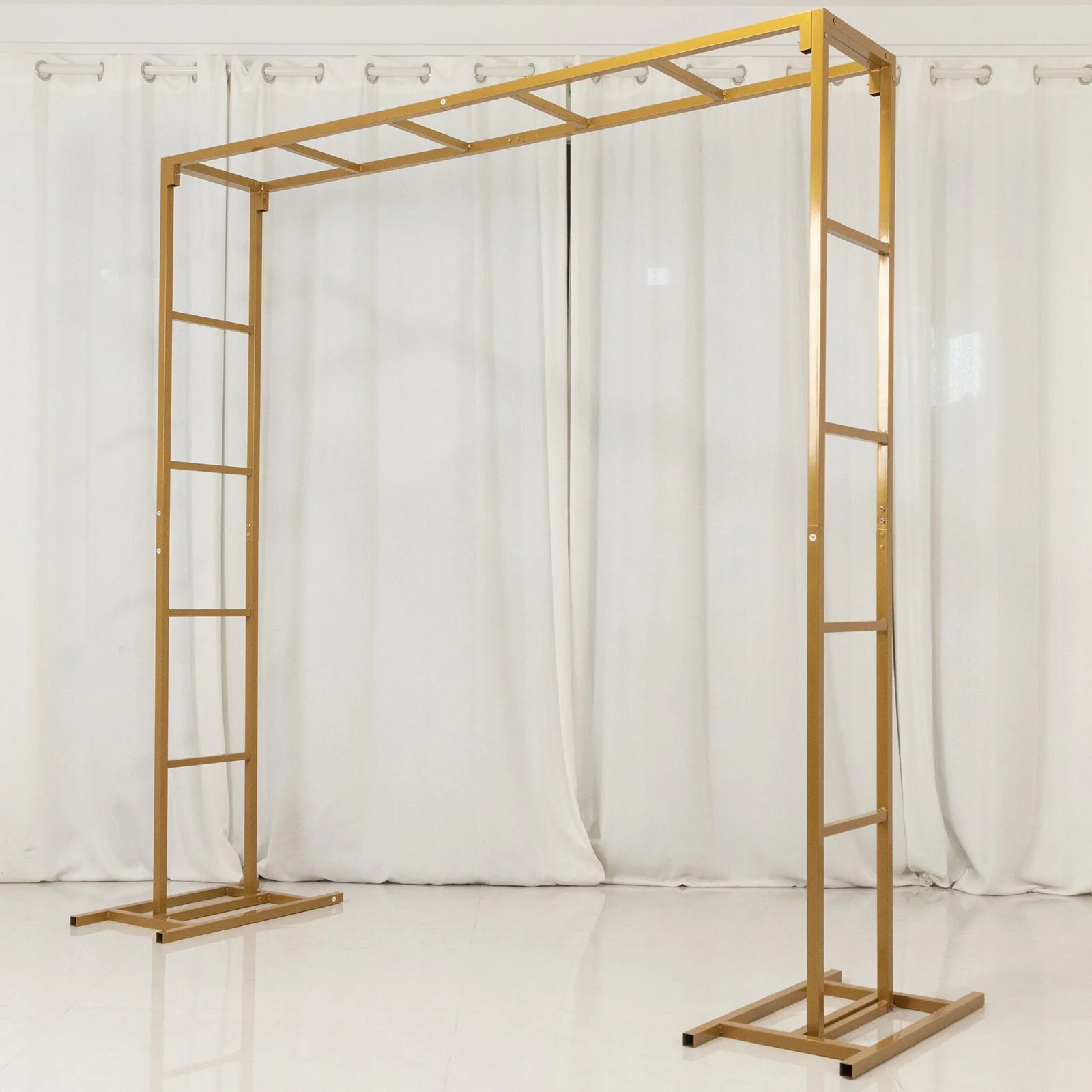 Gold Square Arbor - Freestanding 6' High Over the Table Stand, Backdrop Stand with Double Frame for Floral Balloon Décor - 6ftx6ft - Image 8