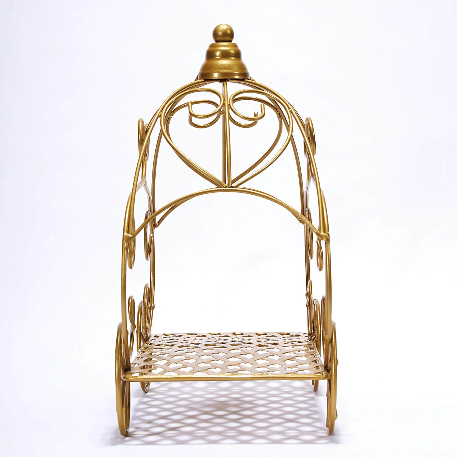 Gold Wrought Iron Table Centerpiece 11" Cinderella Pumpkin Carriage - Rustic Wedding Display - Image 7