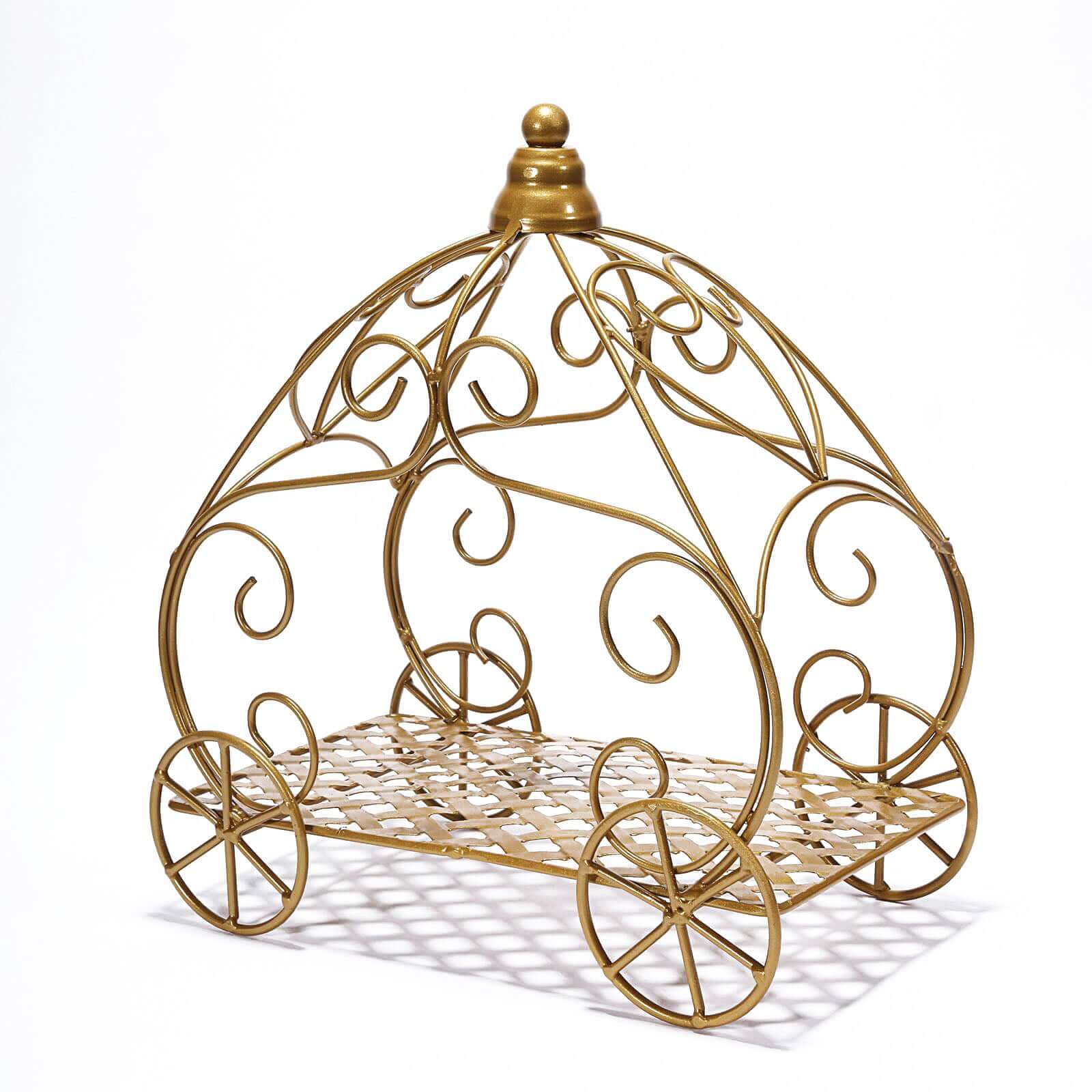 Gold Wrought Iron Table Centerpiece 11" Cinderella Pumpkin Carriage - Rustic Wedding Display - Image 8